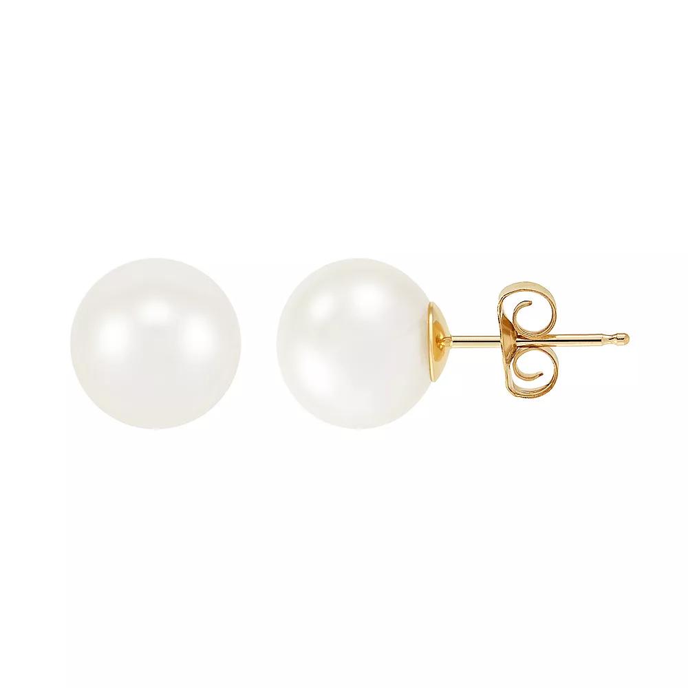 Freshwater by HONORA 10k Gold Freshwater Cultured Pearl Stud Earrings, Women's,  Product Image