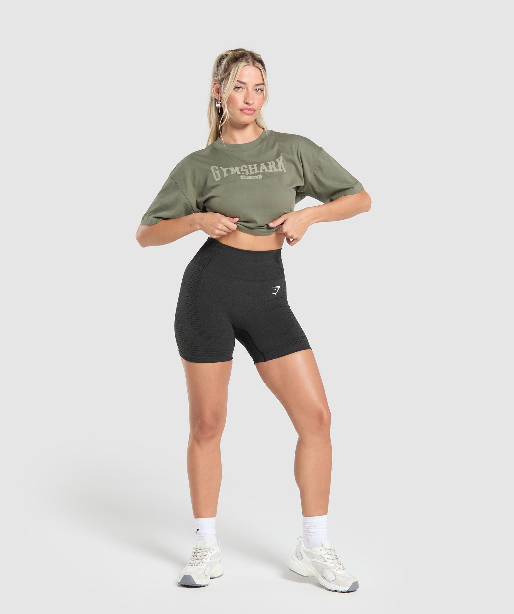 Gymshark Collegiate Lifestyle Oversized T-Shirt - Base Green Female Product Image