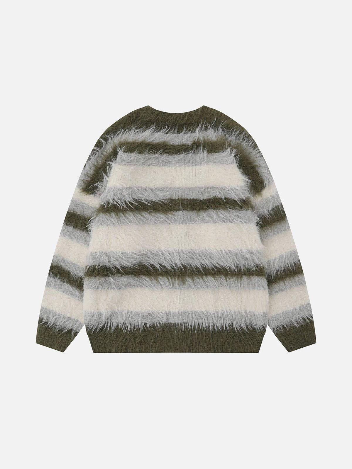 Aelfric Eden Oversized Blocking Striped Cardigans Product Image