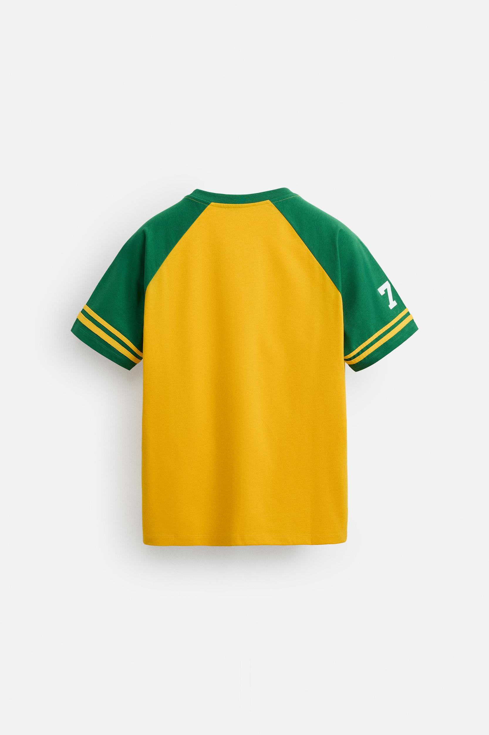 COLOR BLOCK EMBROIDERED T-SHIRT Product Image