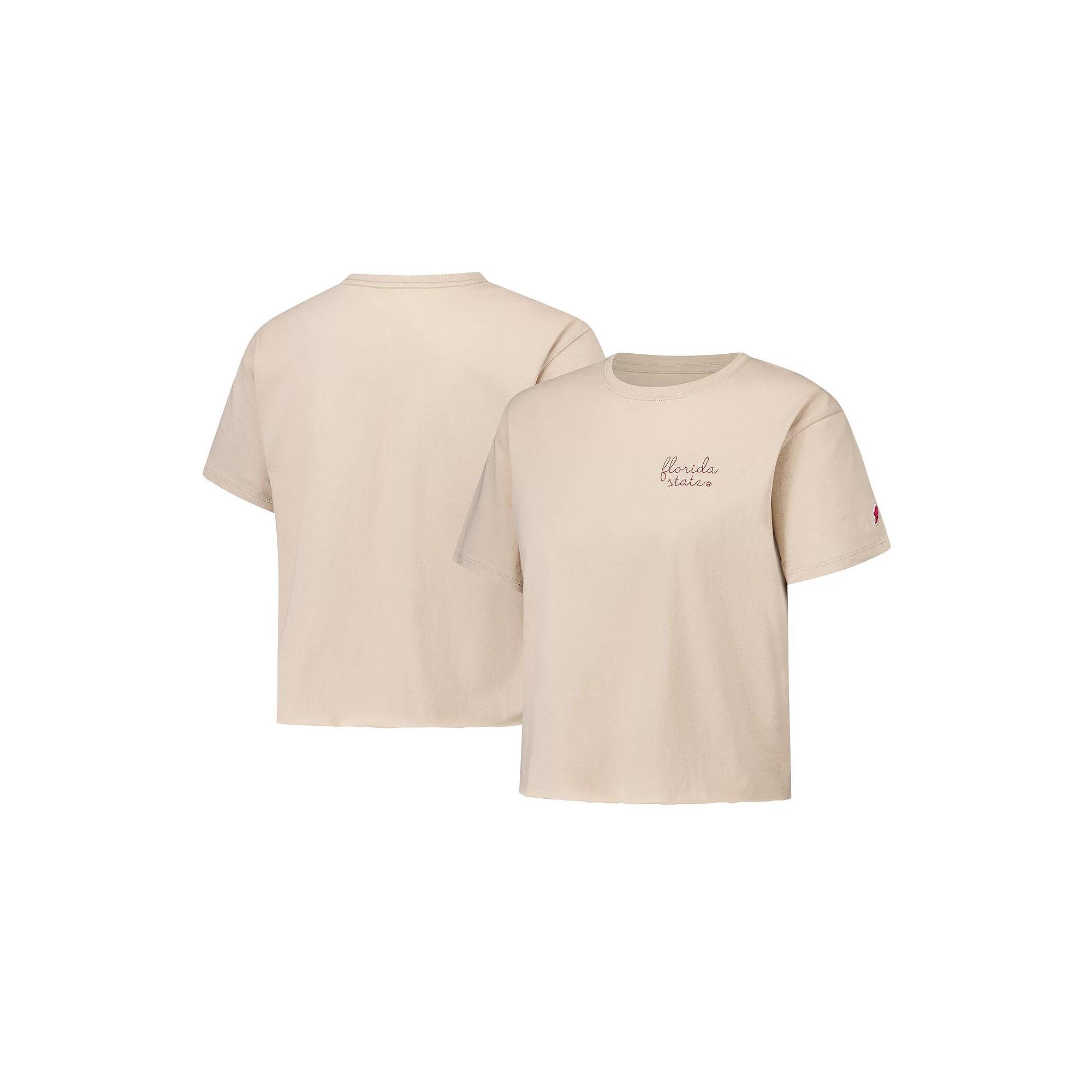 Women's League Collegiate Wear Tan Florida State Seminoles Clothesline Cotton Midi T-Shirt,  Product Image