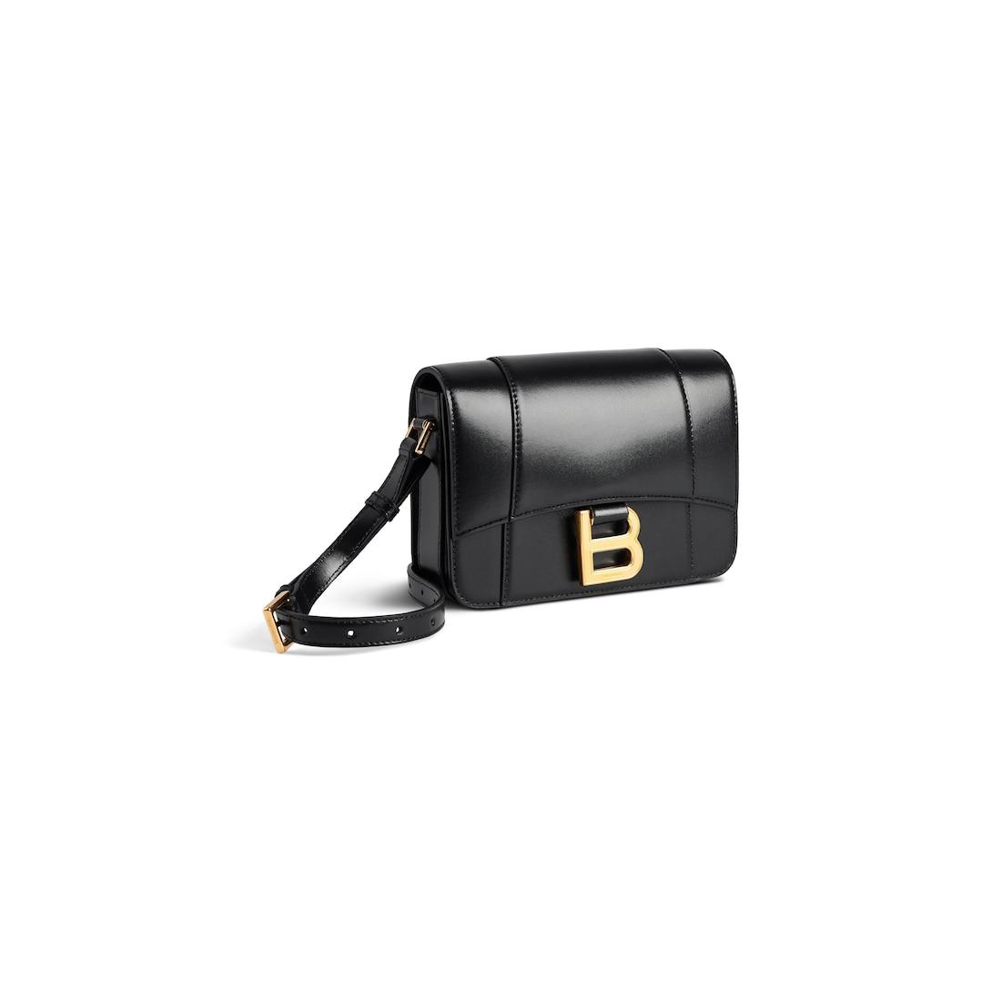 Women's Hourglass Flap Bag Small in Black Product Image