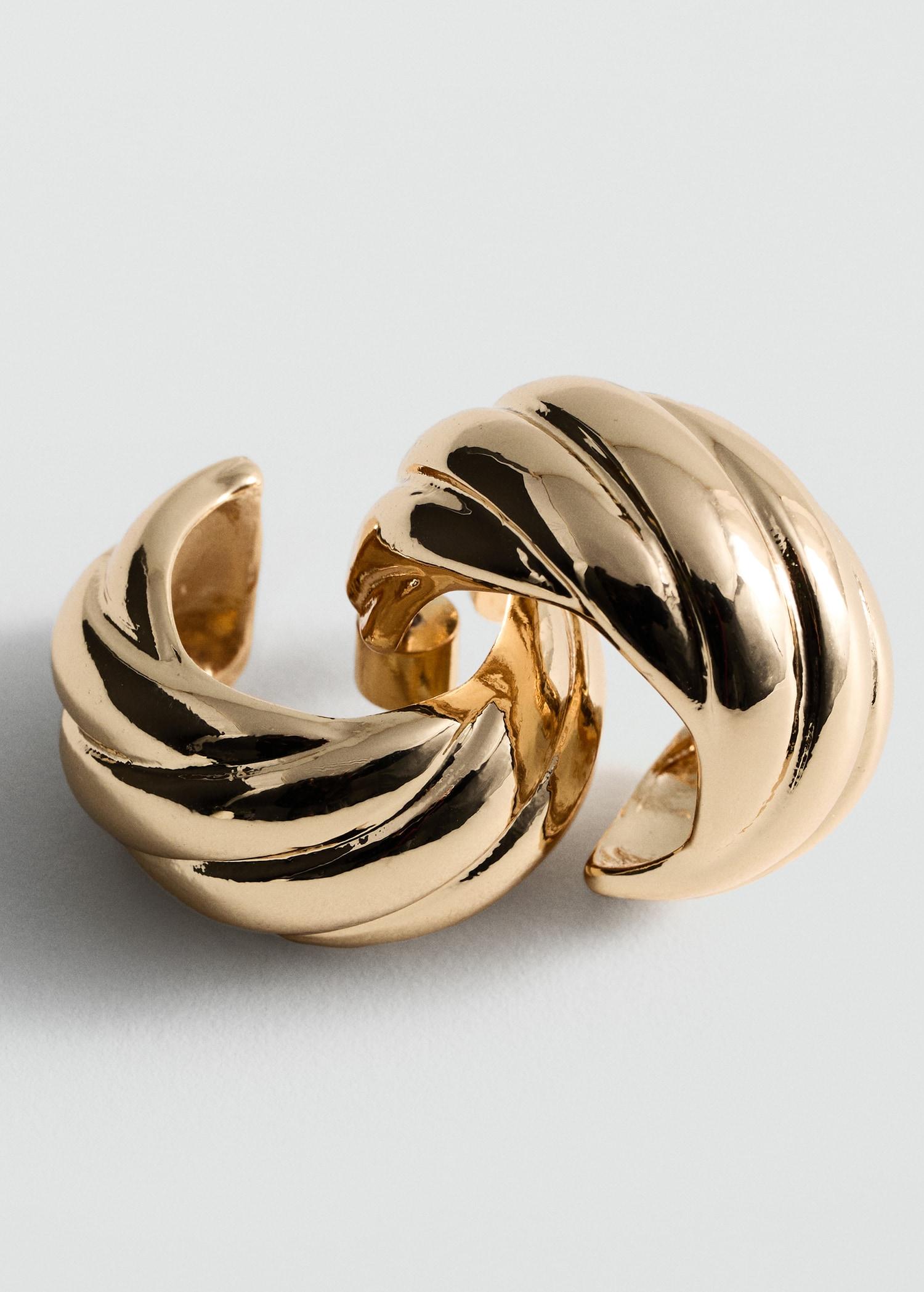 Intertwined hoop earrings - Women | MANGO USA Product Image
