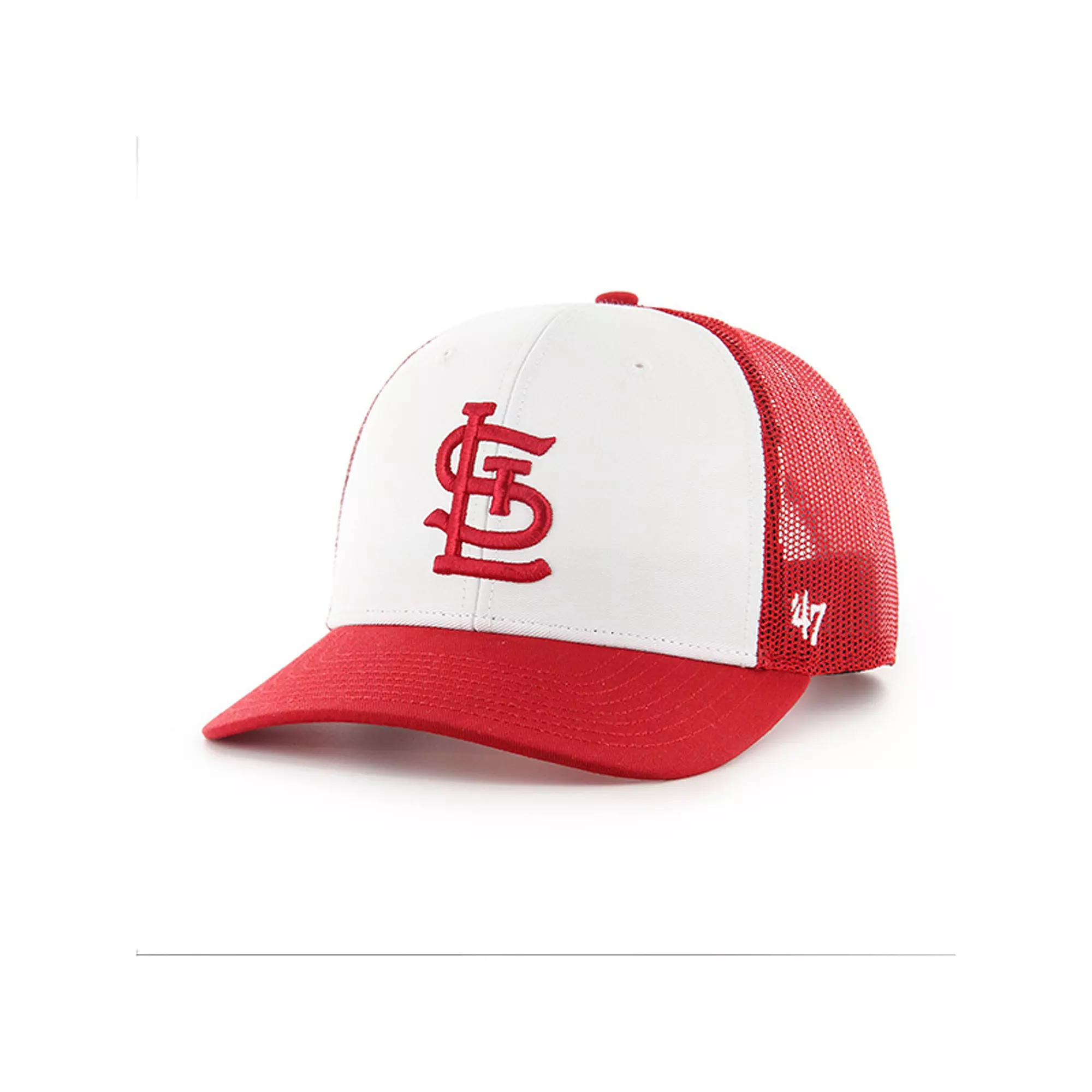 Men's '47 White/Red St. Louis Cardinals Freshman Trucker Adjustable Hat Product Image