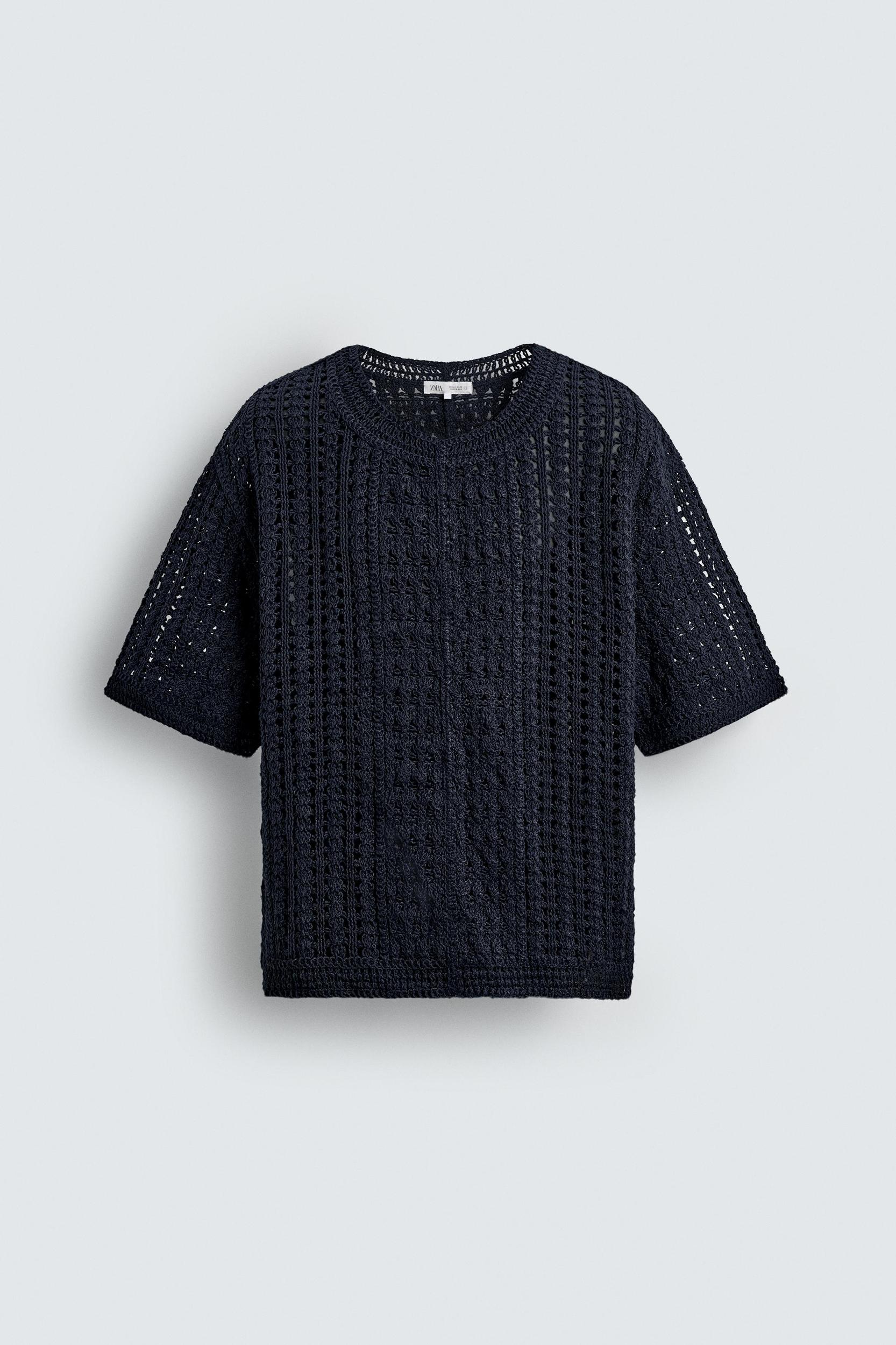 CROCHET TEXTURED T-SHIRT Product Image