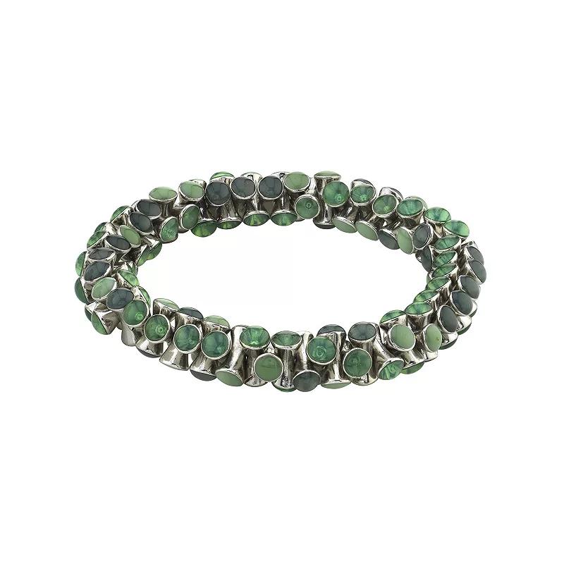 1928 Simulated Crystal Scroll Stretch Bracelet, Women's,  Product Image