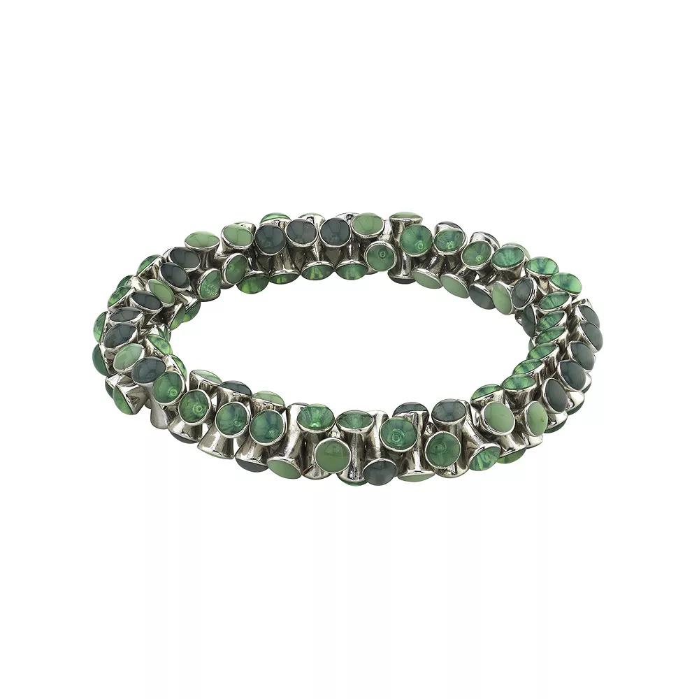 1928 Simulated Crystal Scroll Stretch Bracelet, Women's,  Product Image