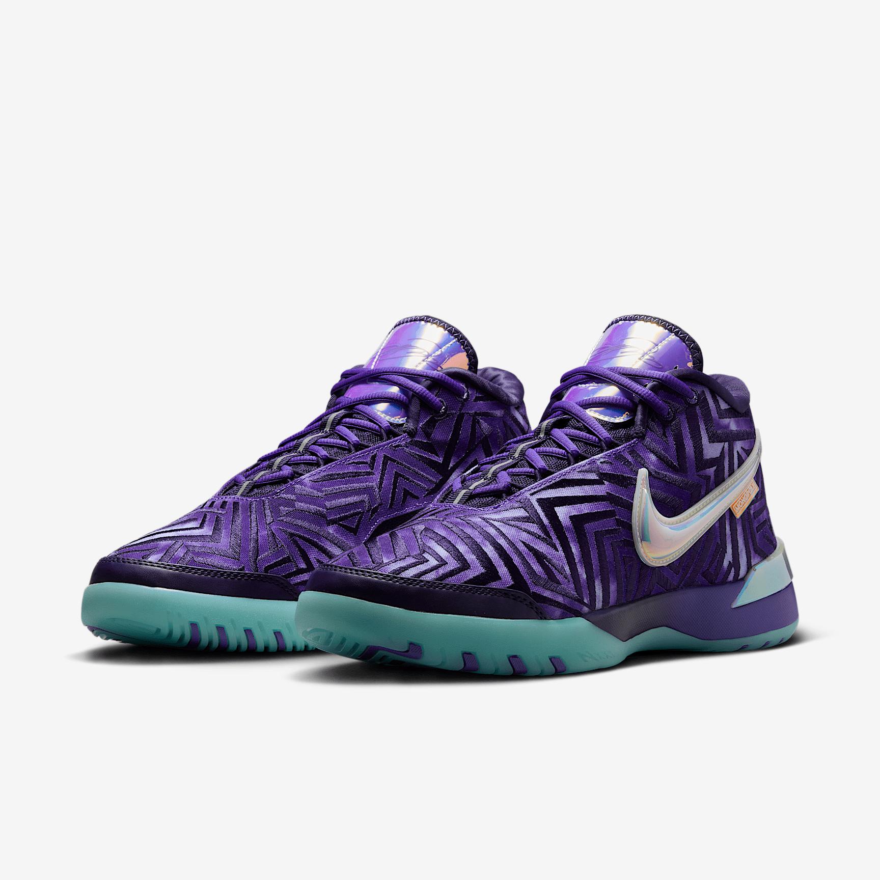 Nike Mens Lebron James Nike LBJ Nxxt Genisus - Mens Basketball Shoes Persian Violet/White/Imperial Purple Product Image