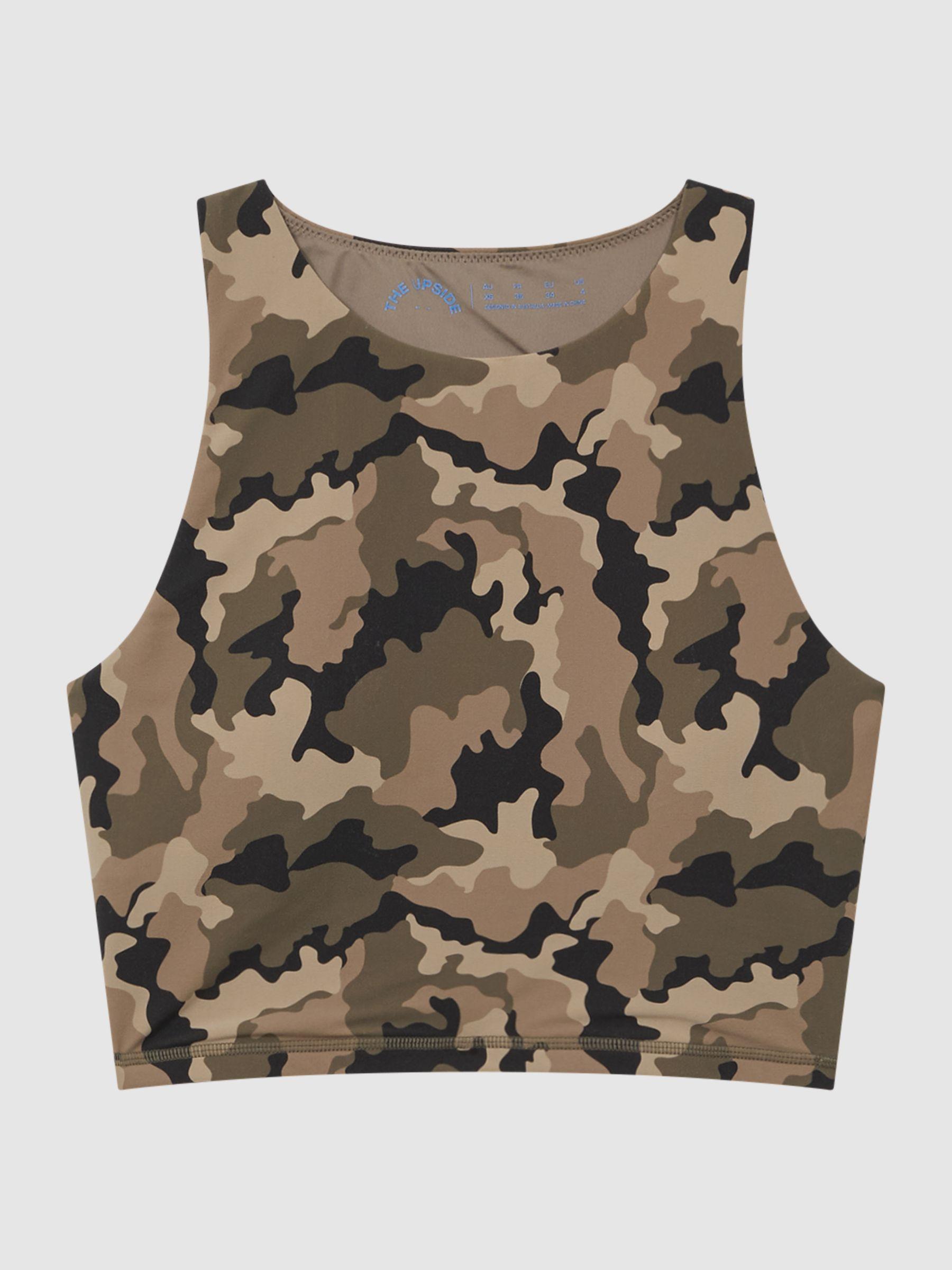 The Upside Camouflage Cropped Tank Top in Camo Product Image