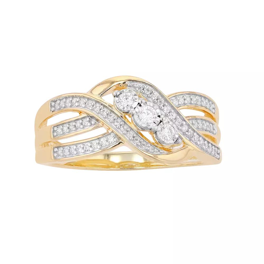 Diamond Brilliance 1/4 Carat T.W. Diamond Fashion Ring, Women's, Size: 7, Gold Tone Product Image