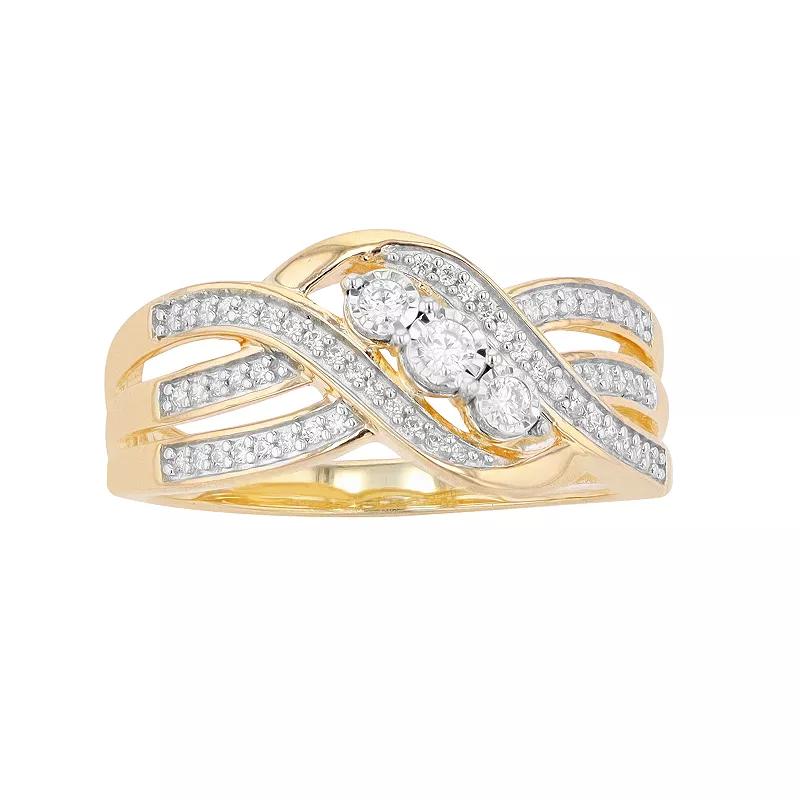 Diamond Brilliance 1/4 Carat T.W. Diamond Fashion Ring, Women's, Size: 7, Gold Tone Product Image