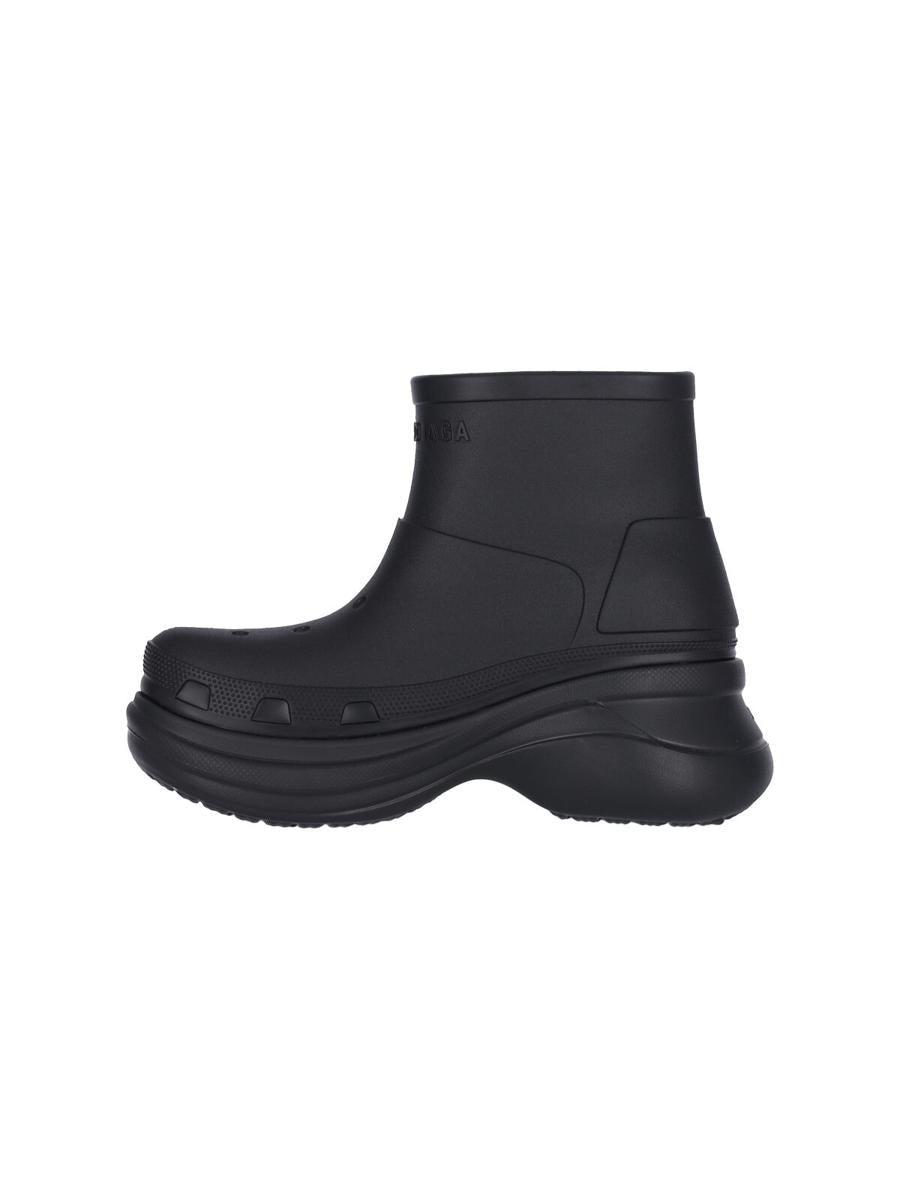 BALENCIAGA Black Crocs Edition Rubber Boots In 1000 Product Image