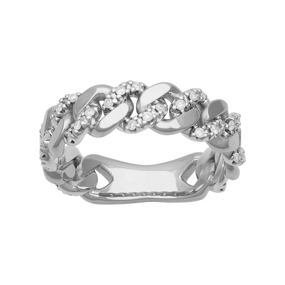 AXL 10k Gold 1/4 Carat T.W. Diamond Mens Link Band 10k White Gold Product Image