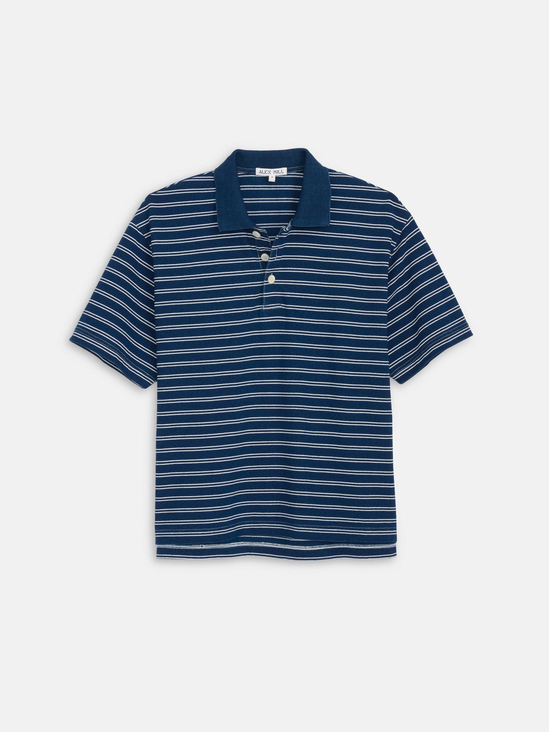 Lucas Polo In Indigo Double Stripe Product Image