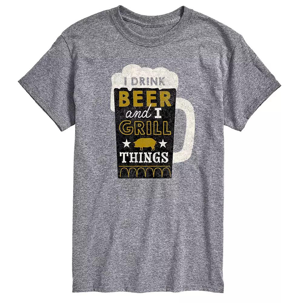Men's I Drink Beer Grill Things Graphic Tee,  Product Image