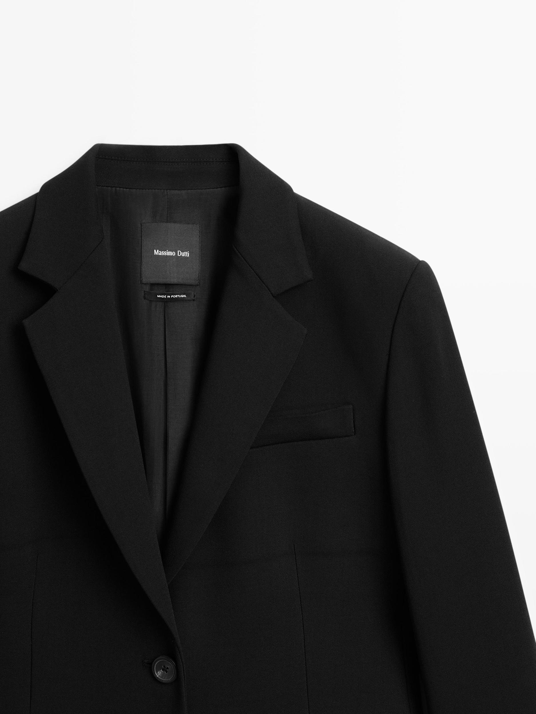 Two-button crepe blazer Product Image