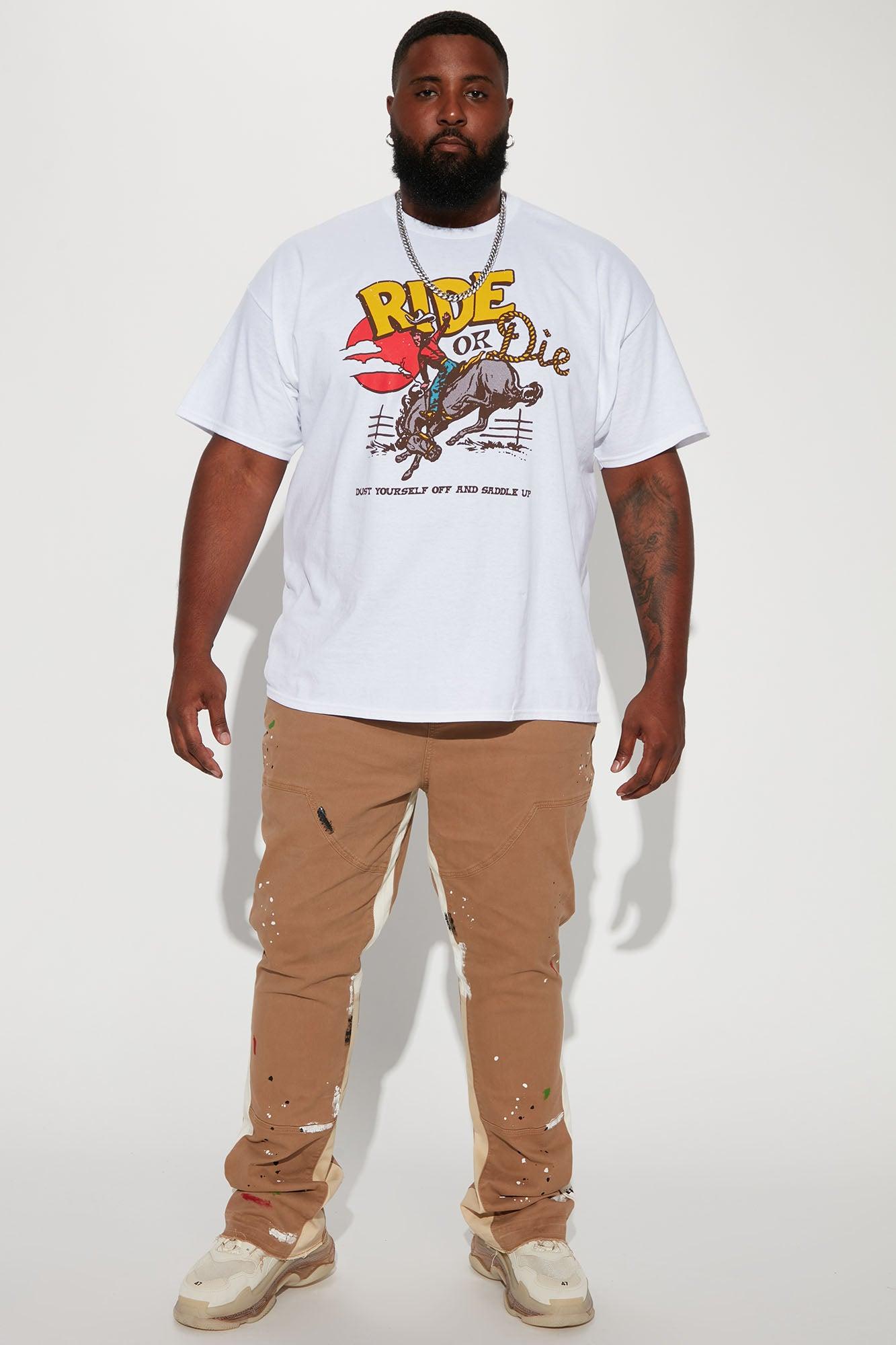 Both Ways Slim Stacked Flared Pants - Tan/Multi Product Image