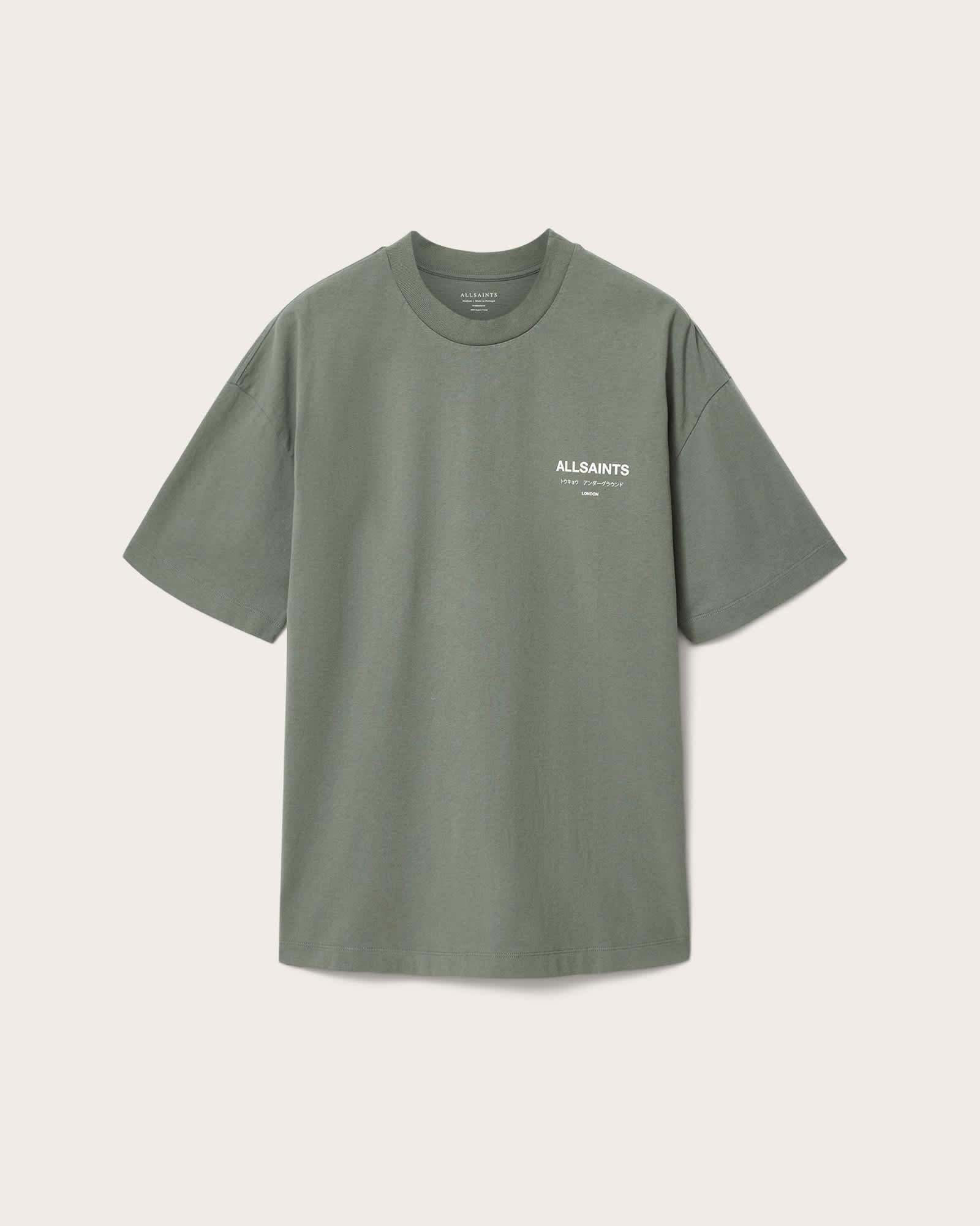 Underground Oversized Crew Neck T-Shirt MAPLE GREEN | ALLSAINTS US Product Image