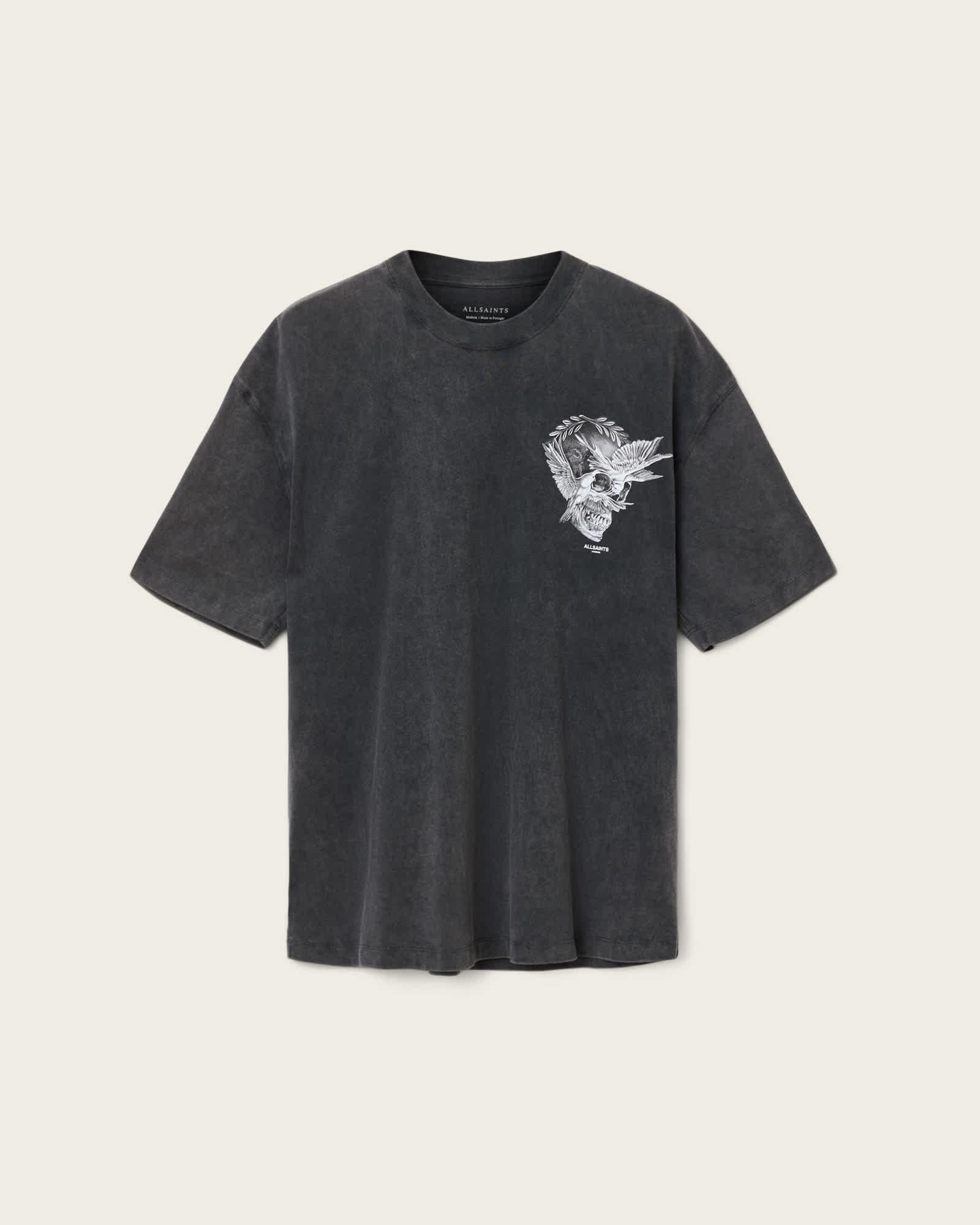 Mysteries Oversized Graphic T-Shirt Washed Black | ALLSAINTS US Product Image