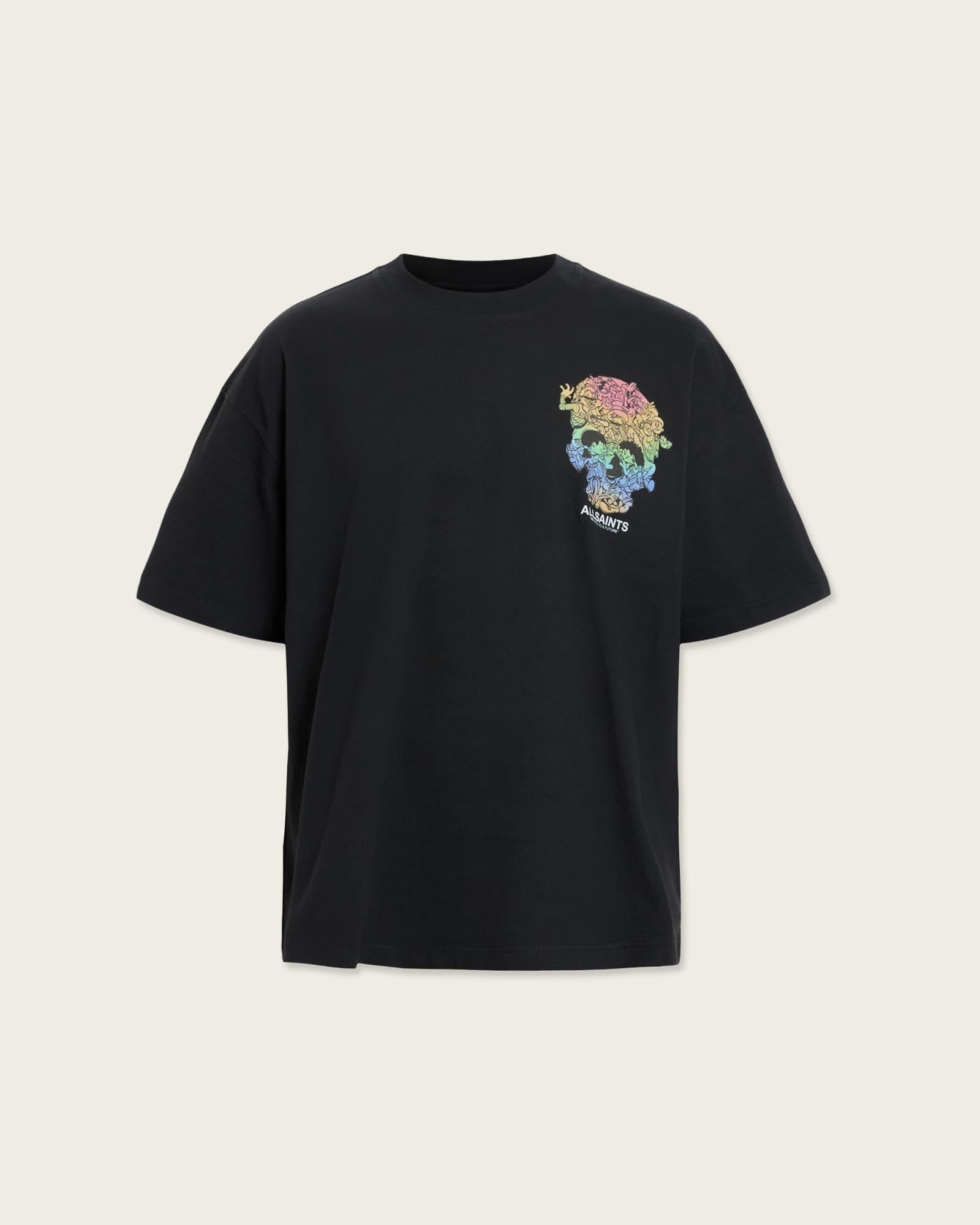 Trance Short Sleeve Graphic T-Shirt Washed Black | ALLSAINTS US Product Image