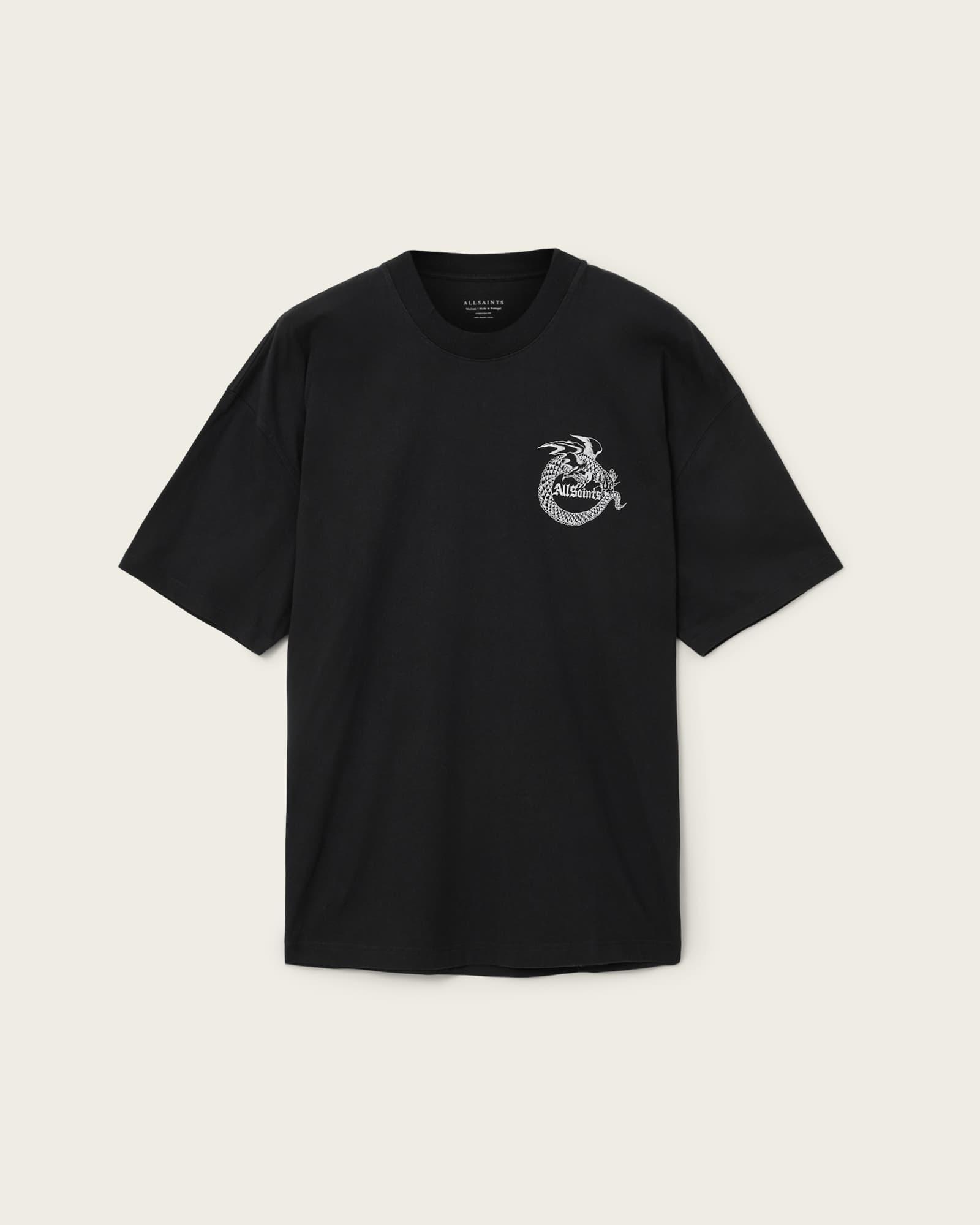 Terra Oversized Graphic T-Shirt Jet Black | ALLSAINTS US Product Image