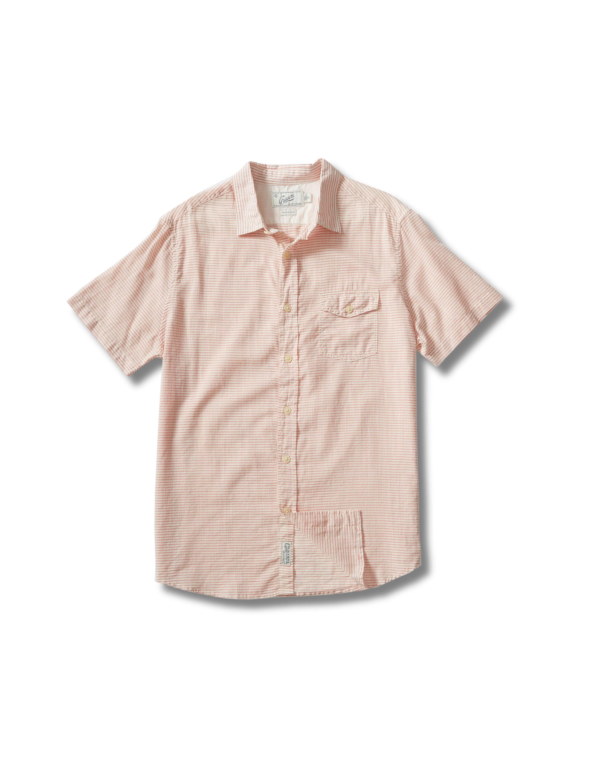 Fairfield Horizontal Micro Stripe Short Sleeve Shirt - Red Cream Product Image