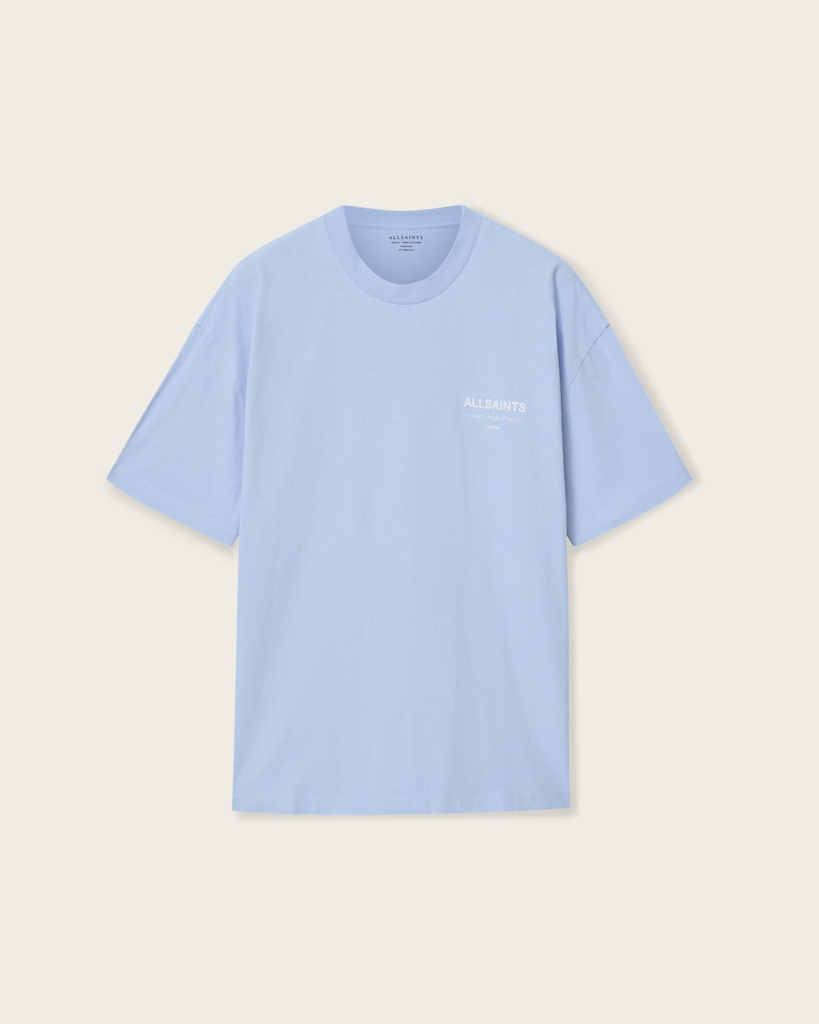 Underground Oversized Crew Neck T-Shirt VILLA BLUE | ALLSAINTS US Product Image