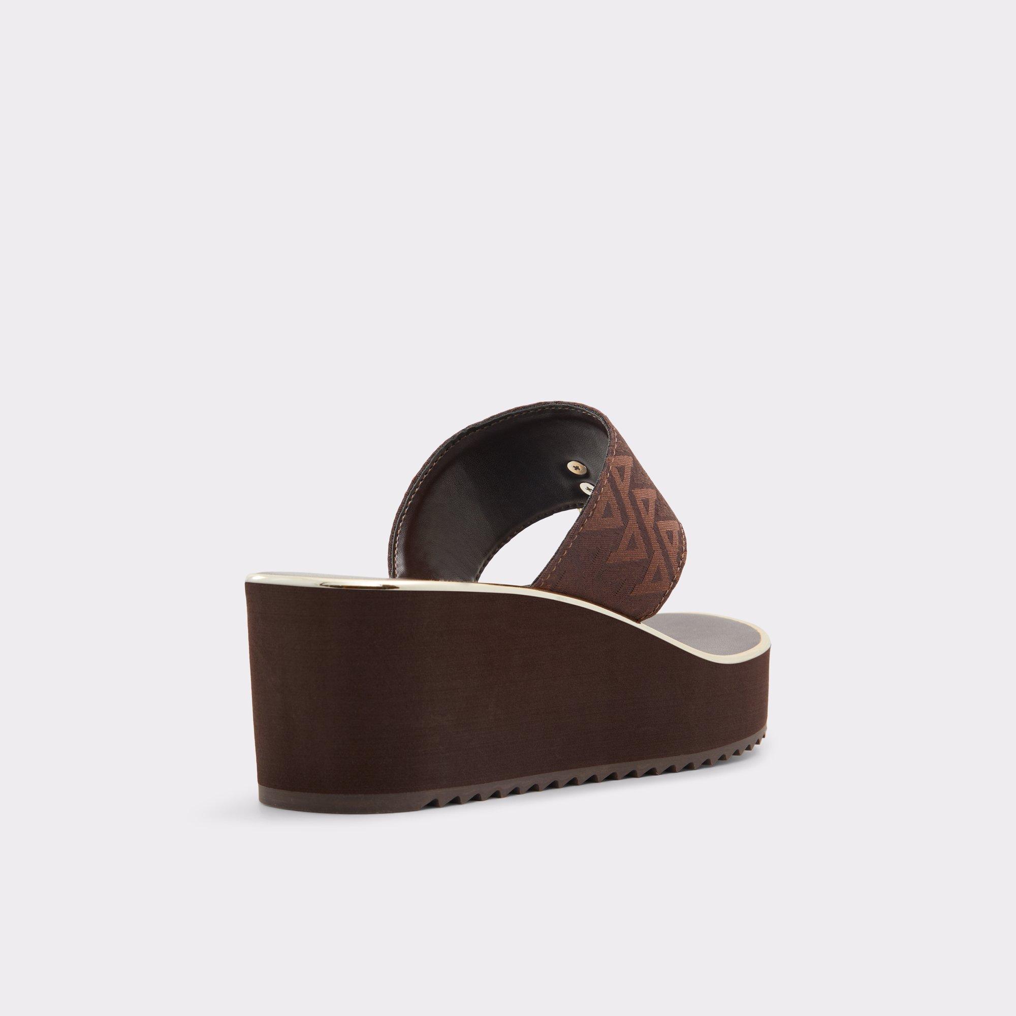 ALDO Penelopy - Women's Wedge Sandals - Brown, Size 10 Product Image