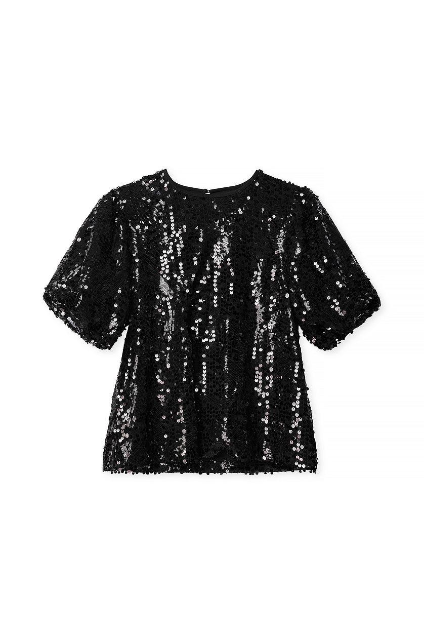 Puff Sleeve Sequin Top Product Image