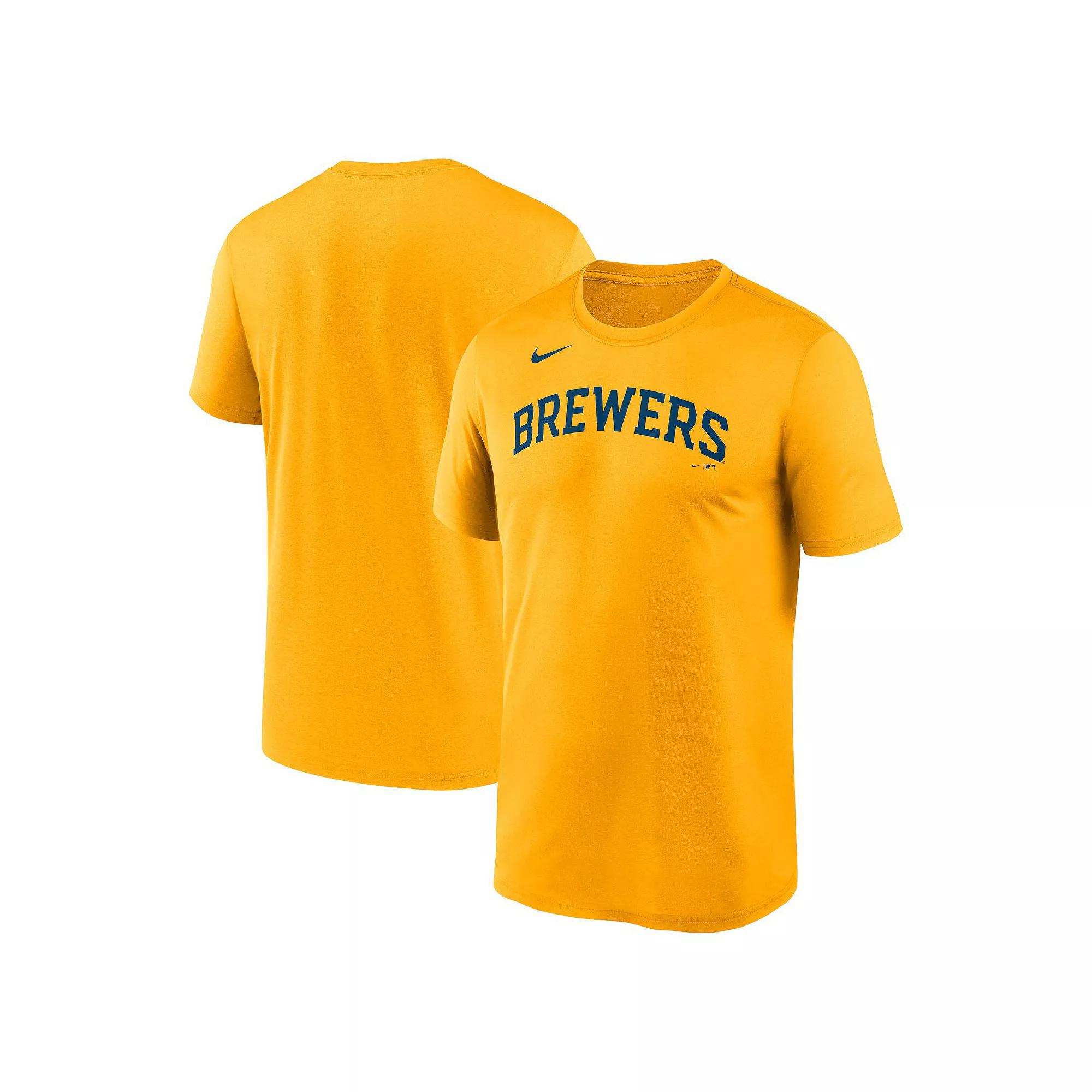Men's Nike Gold Milwaukee Brewers New Legend Wordmark T-Shirt,  Product Image