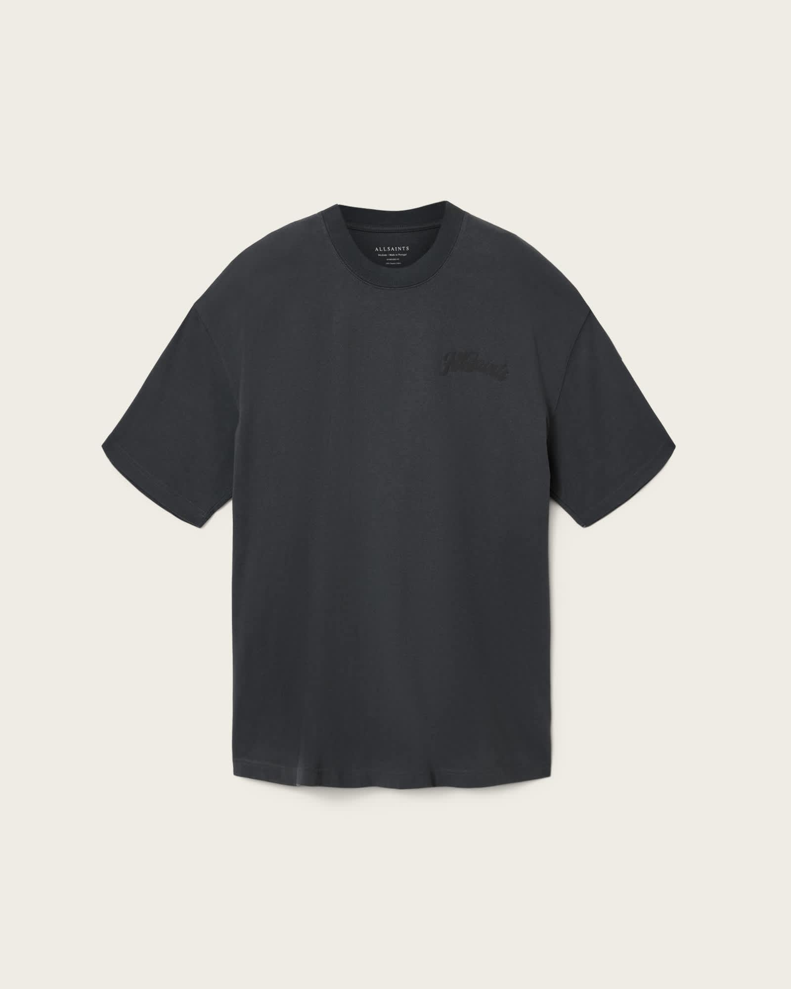 Odyssey Short Sleeve Crew T-Shirt Washed Black | ALLSAINTS US Product Image