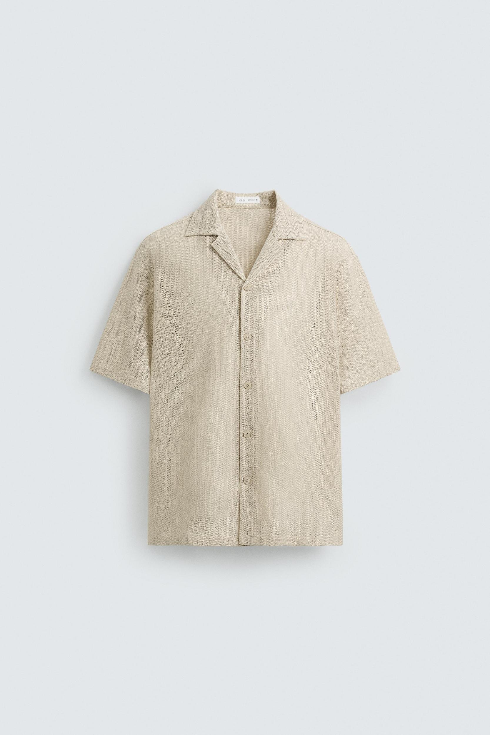 OPEN WEAVE HERRINGBONE SHIRT Product Image