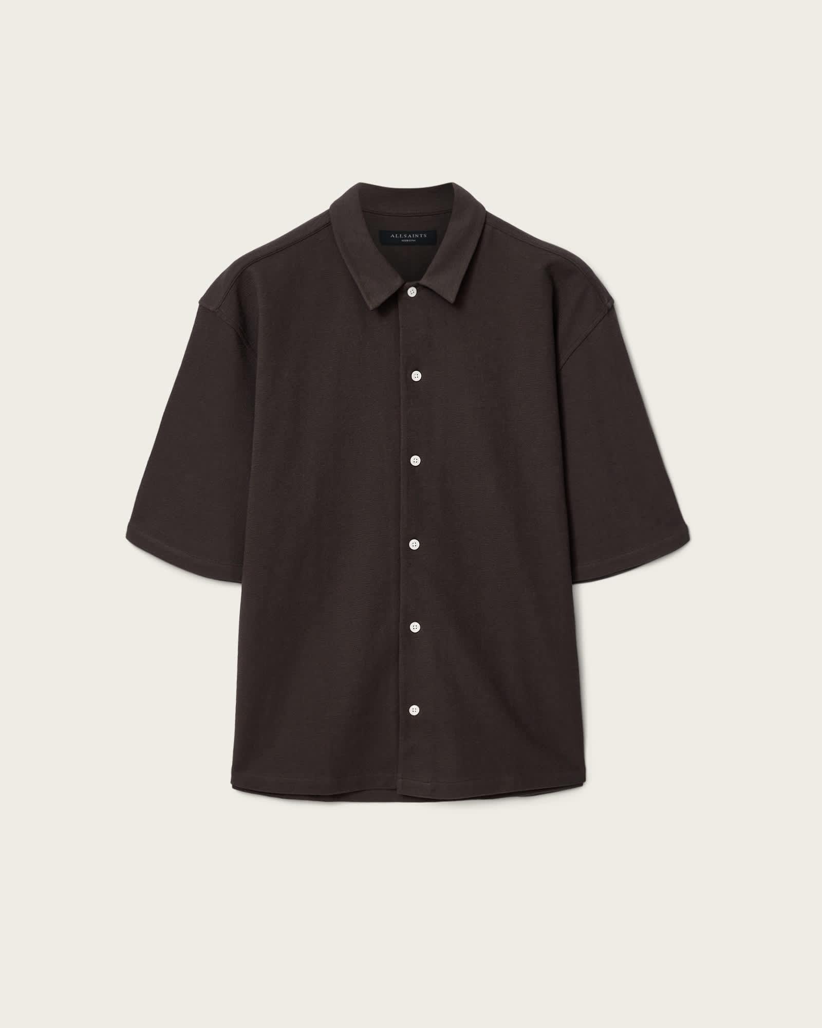 Stallone Oversized Short Sleeve Shirt WEATHERED BROWN | ALLSAINTS US Product Image