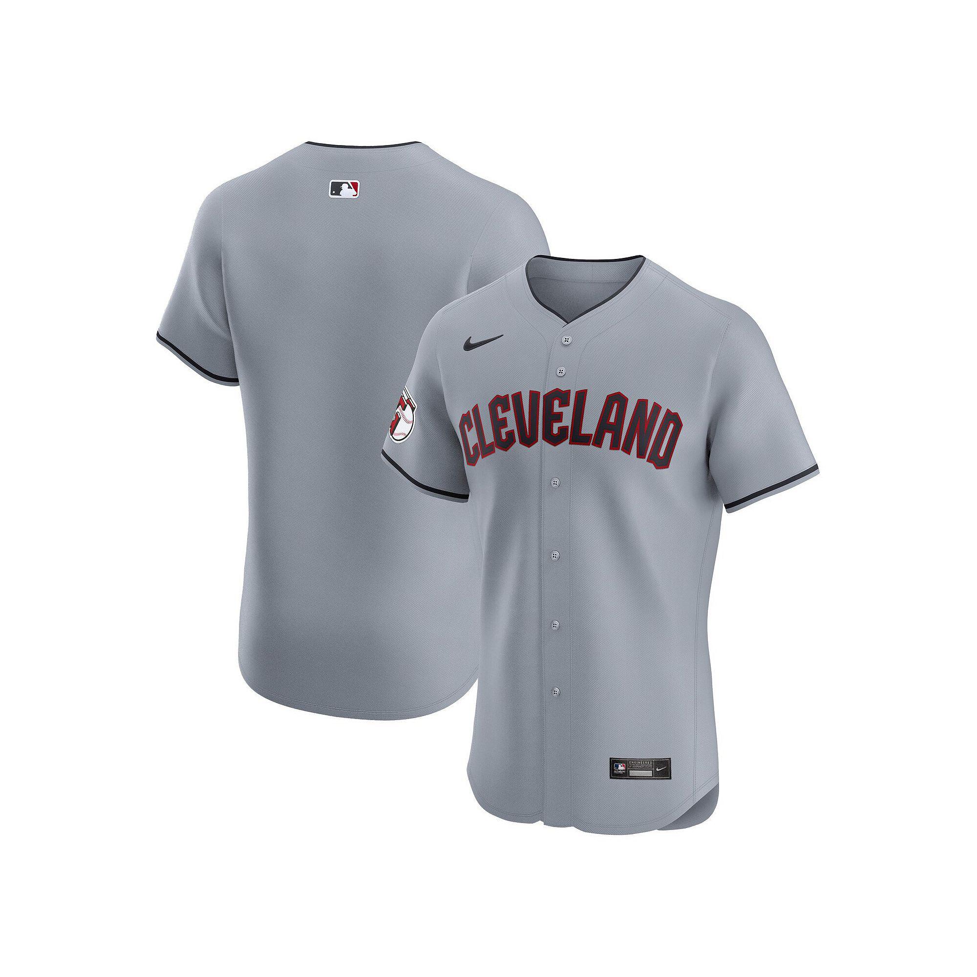 Men's Nike Gray Cleveland Guardians Alternate Vapor Premier Elite Patch Jersey, Size: 52, Grd Grey Product Image