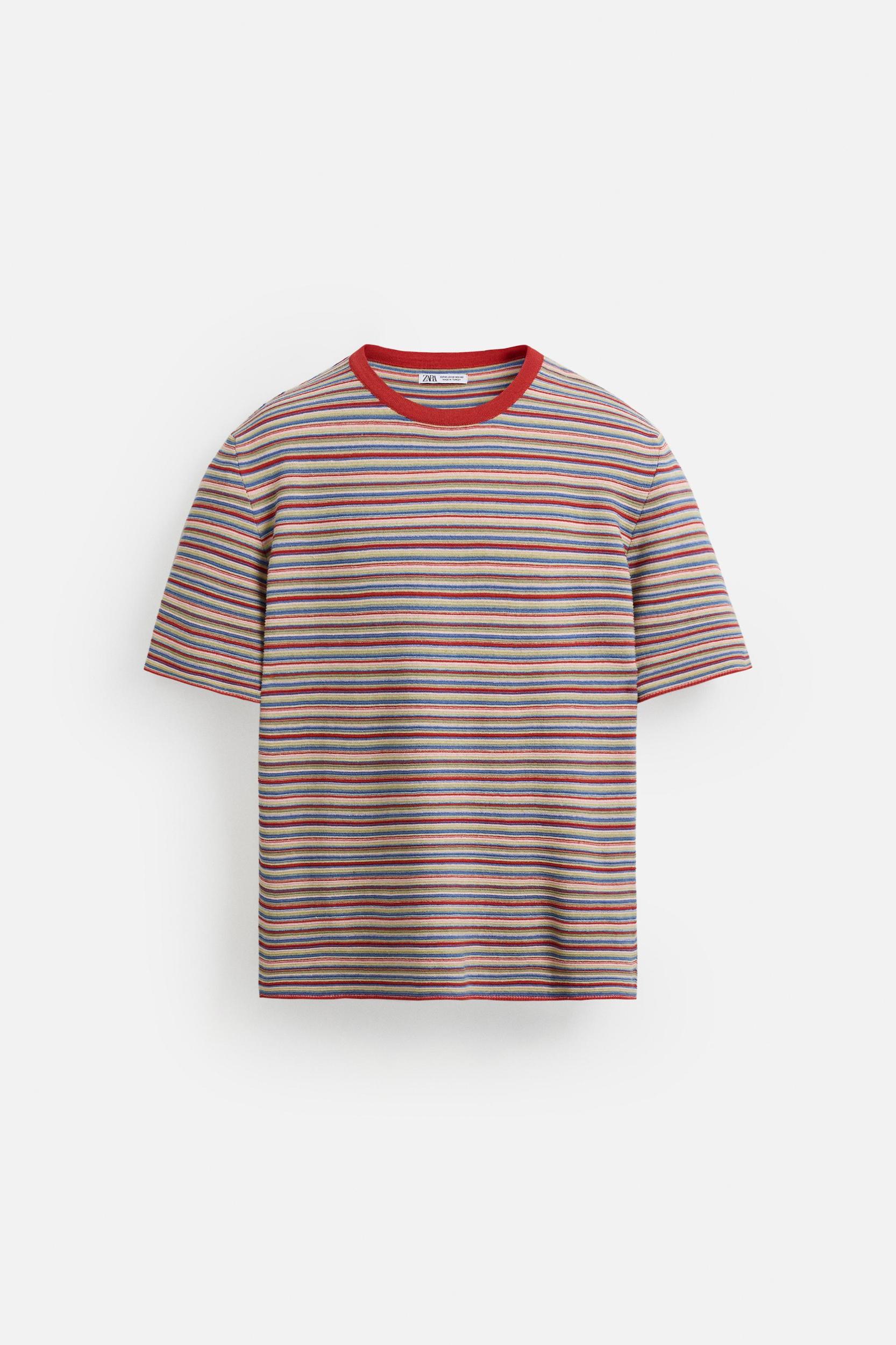 STRIPED KNIT T-SHIRT Product Image