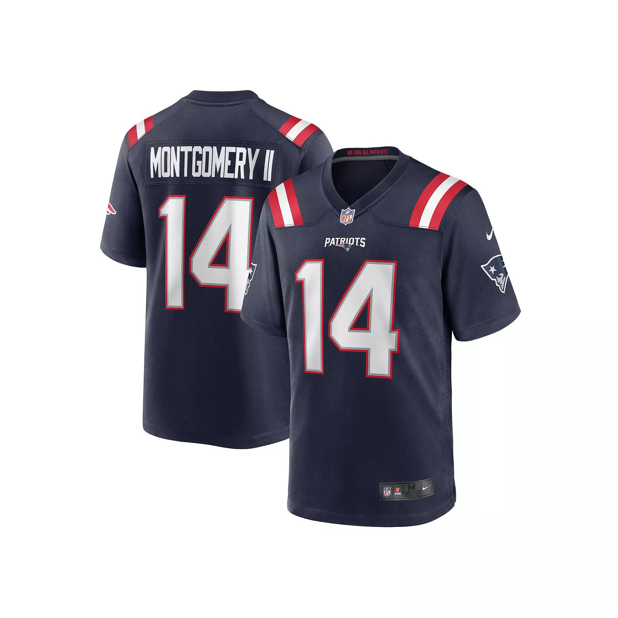 Men's Nike Ty Montgomery Navy New England Patriots Game Jersey, Size: 2XL, Blue Product Image
