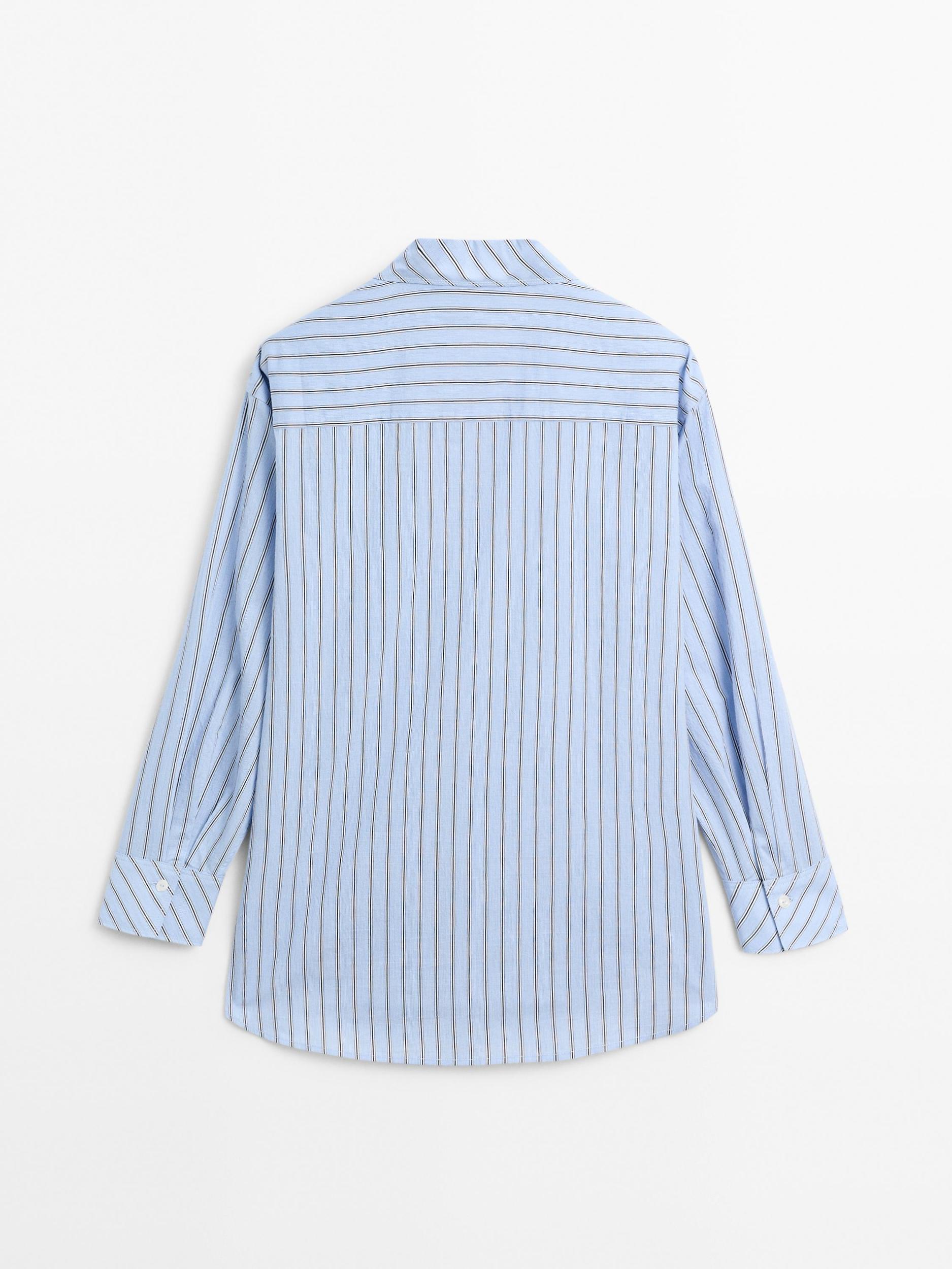 Striped cotton blend shirt Product Image