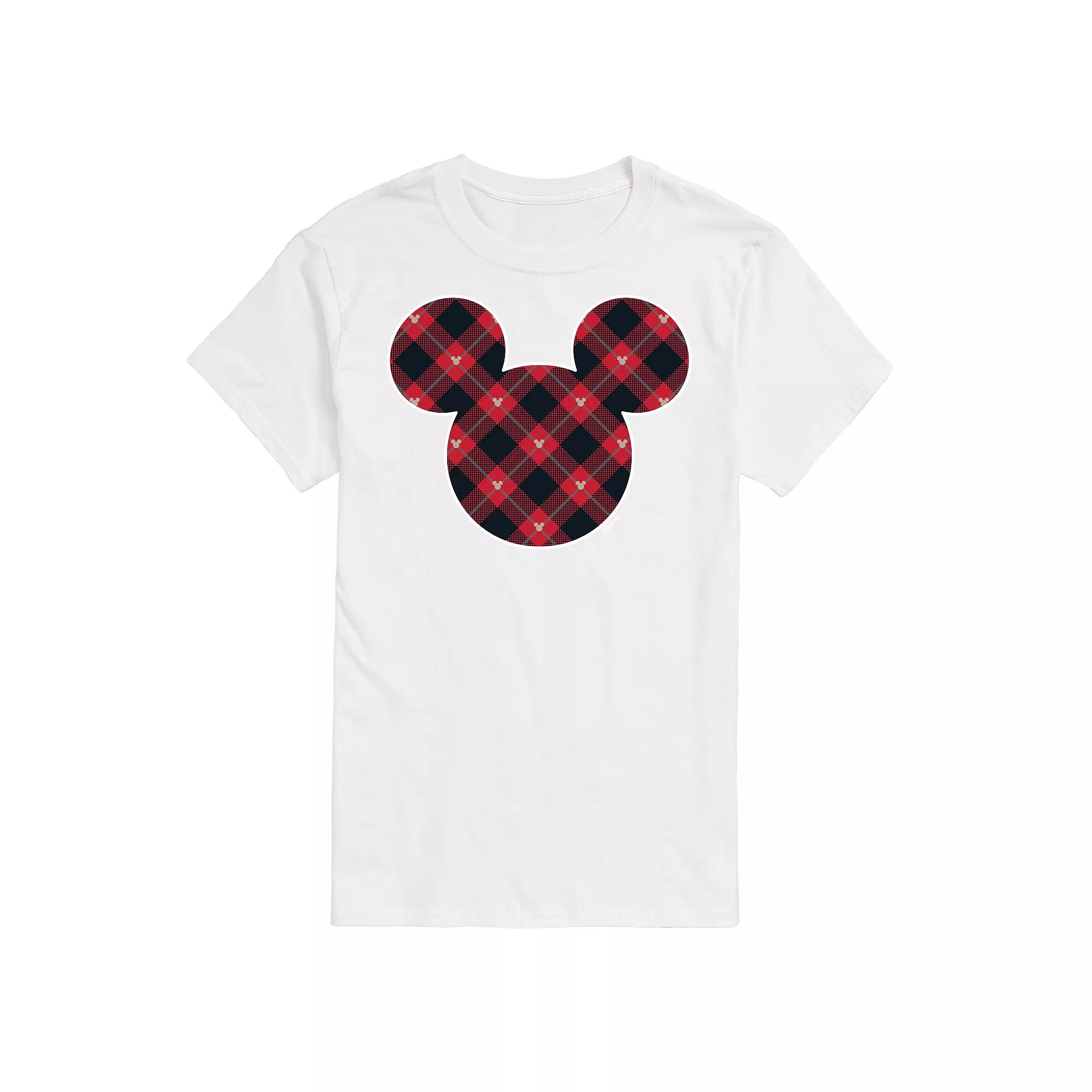 Disney's Mickey Mouse Men's Silhouette Plaid Fill Graphic Tee,  Product Image
