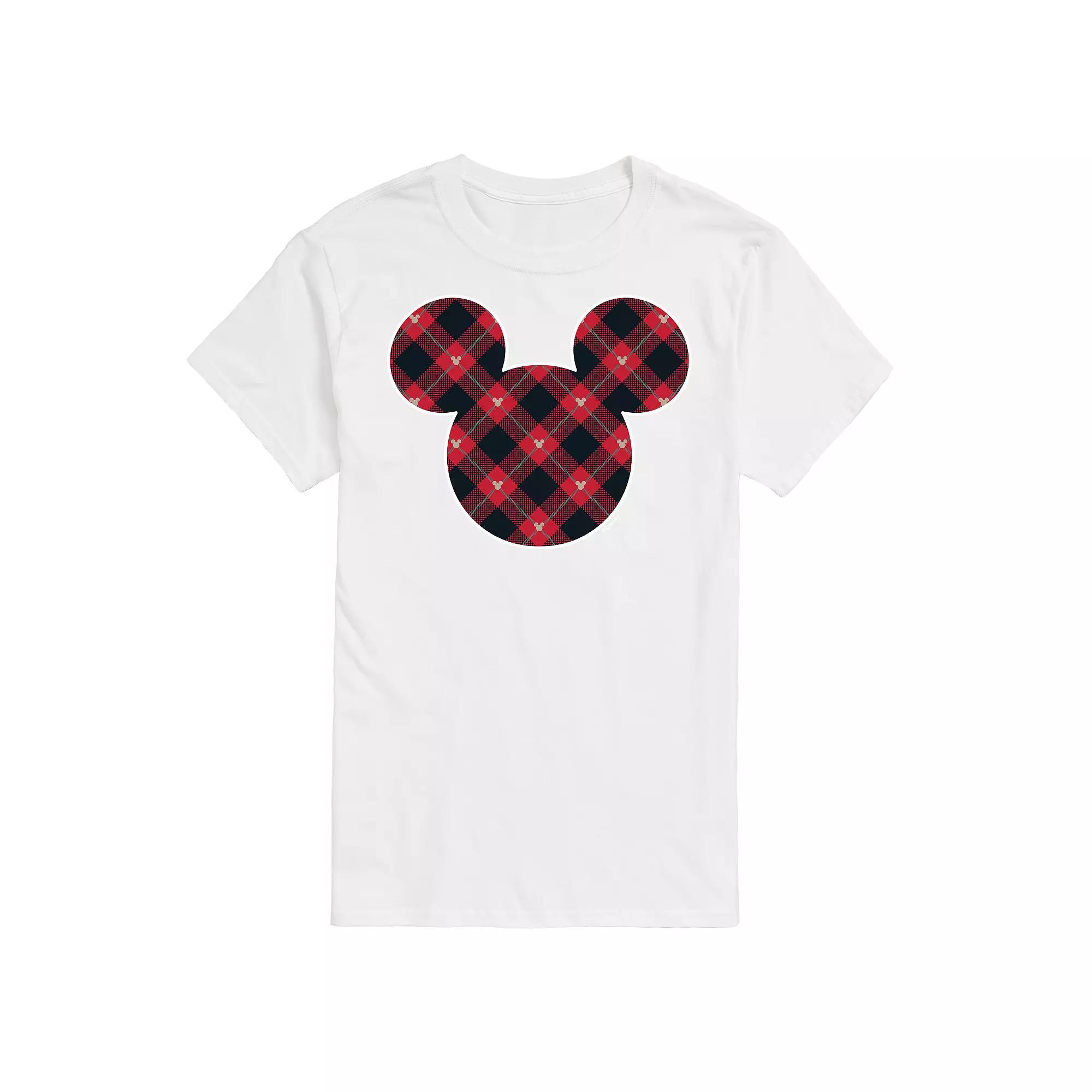 Disney's Mickey Mouse Men's Silhouette Plaid Fill Graphic Tee,  Product Image