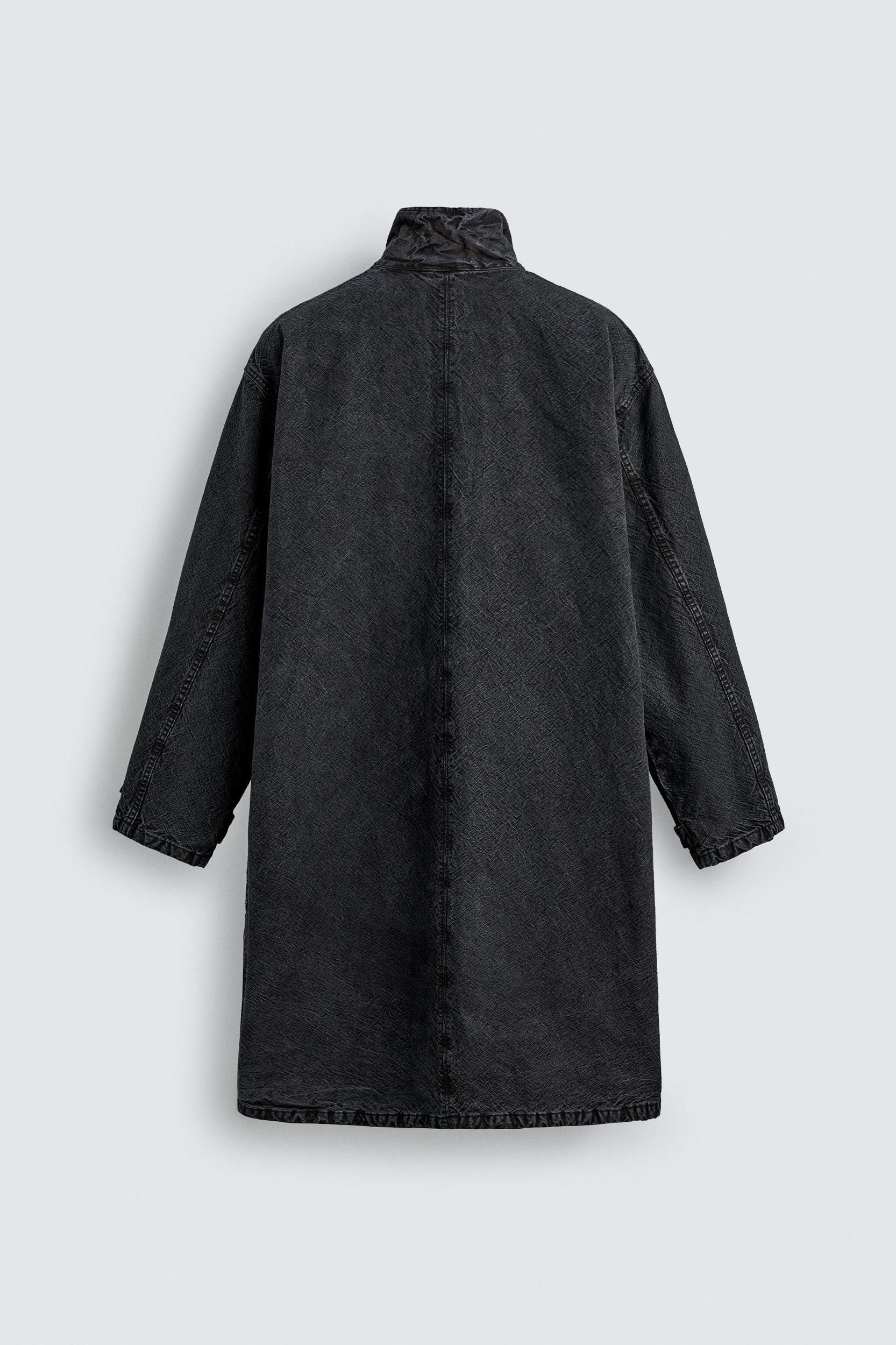 WASHED DENIM RELAXED FIT COAT Product Image