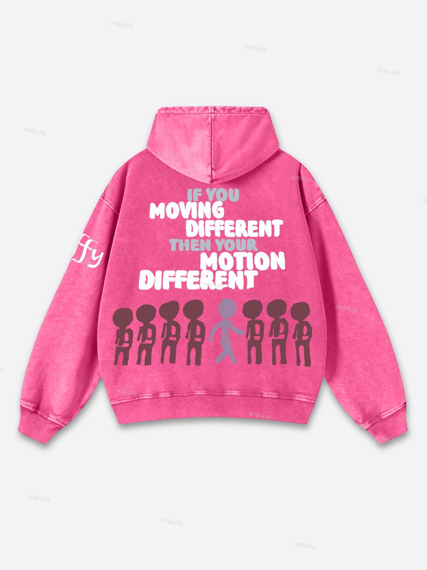 Sopula Motion Different Graphic Acid Washed Oversized Hoodie Product Image