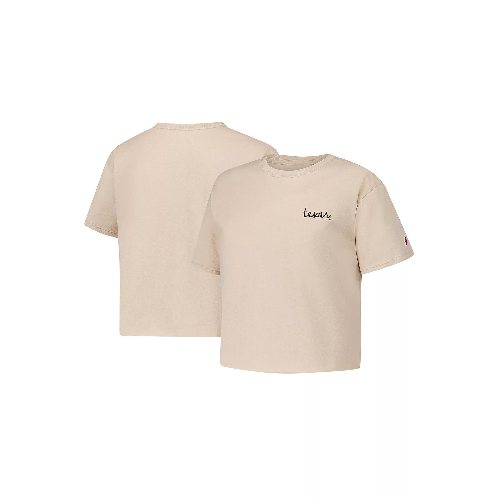 Women's League Collegiate Wear Tan Texas Longhorns Clothesline Cotton Midi T-Shirt,  Product Image