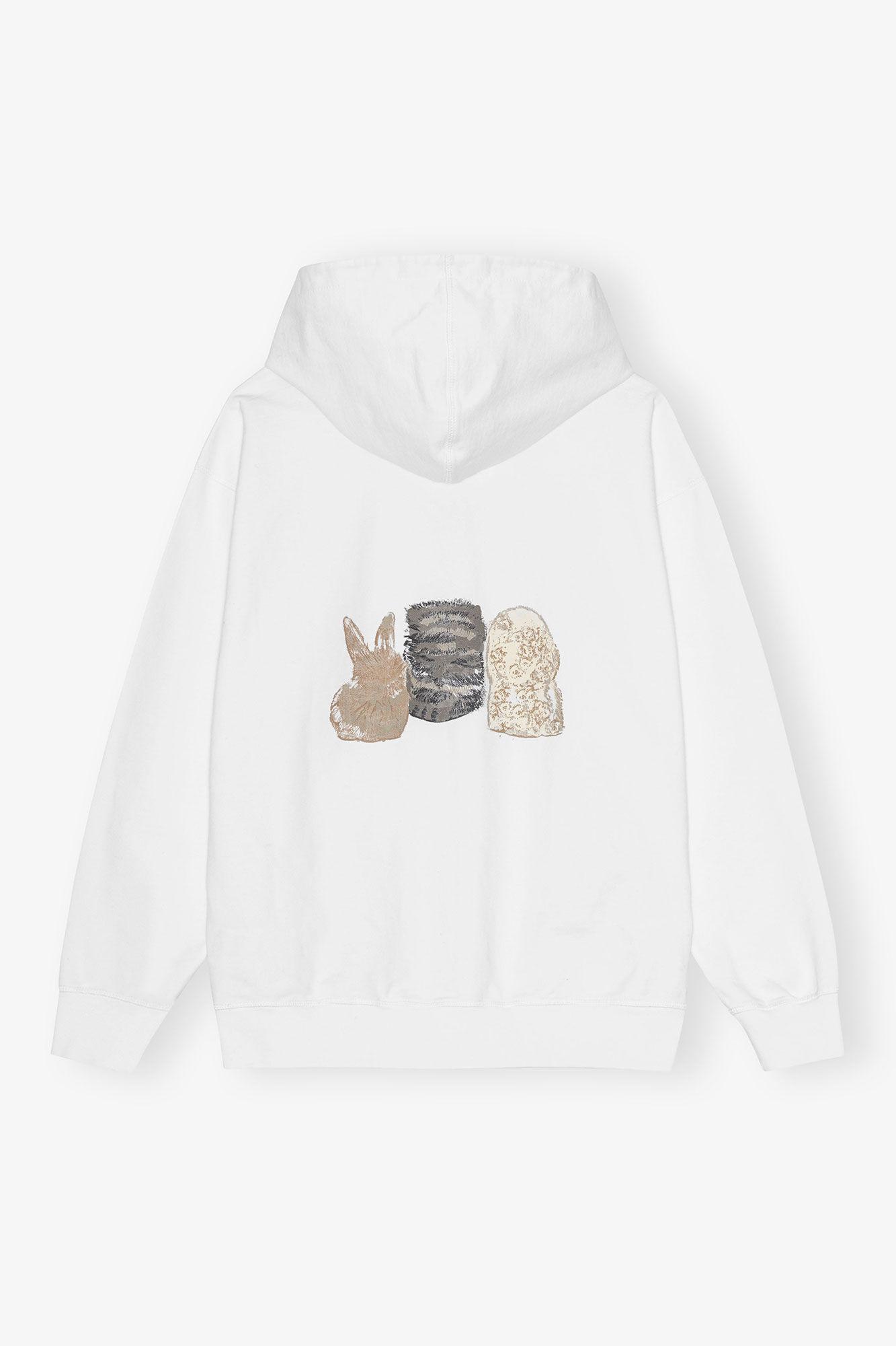 White Animal Print Hoodie Product Image