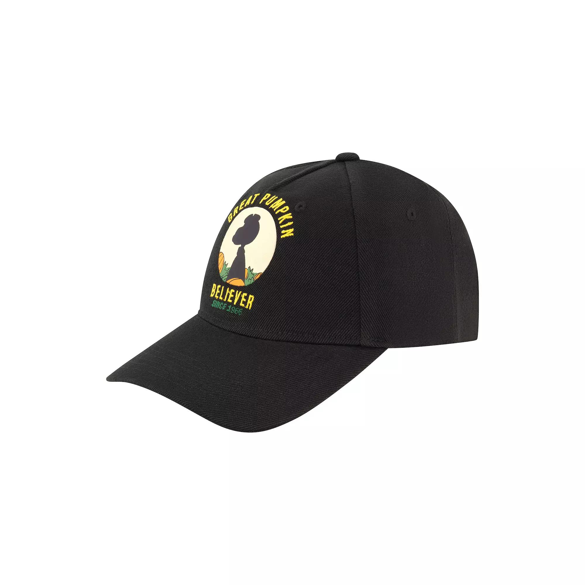 Men's Peanuts Snoopy Great Pumpkin Believer Baseball Cap, Black Product Image