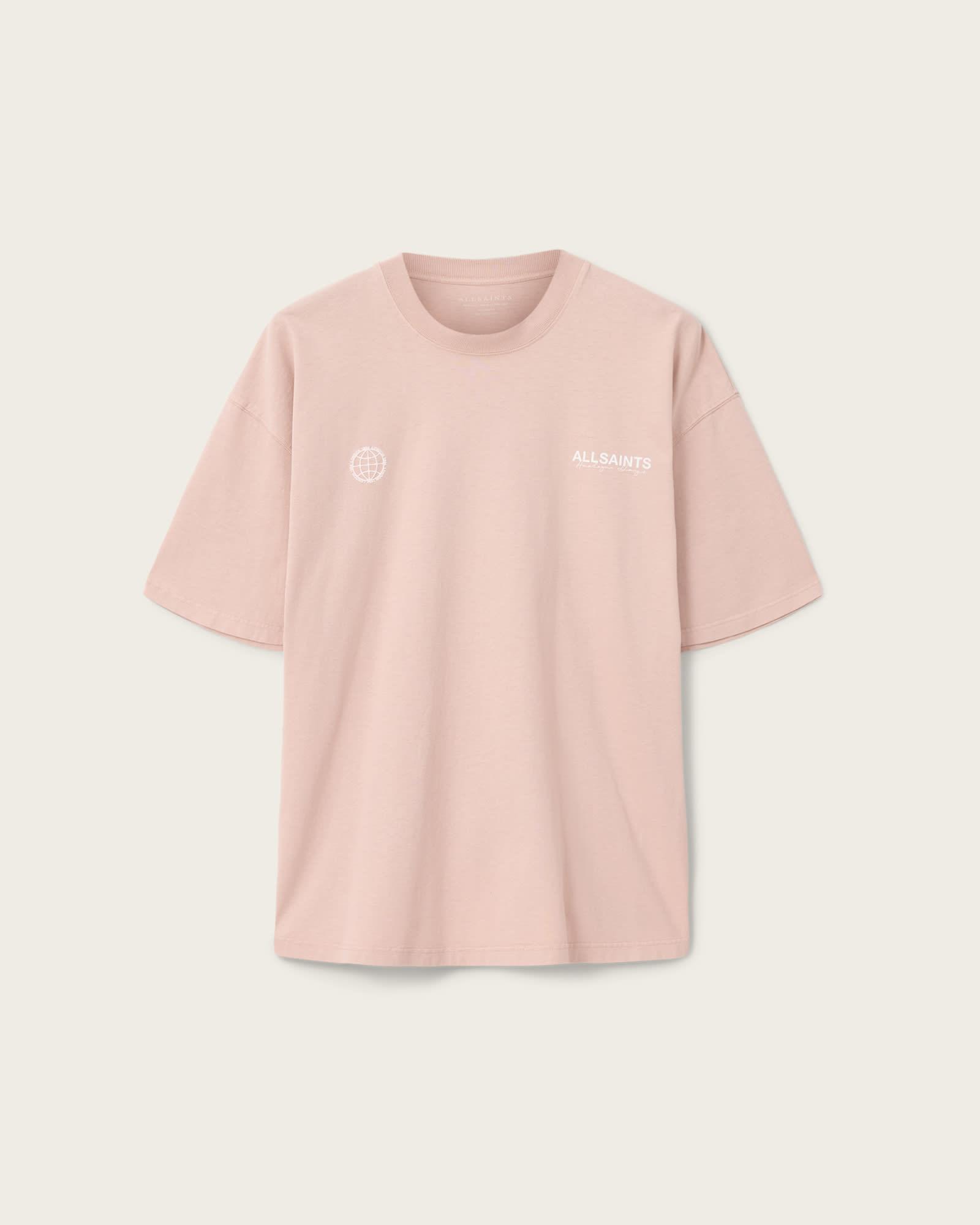 Emblem Short Sleeve Cotton T-Shirt SUNBAKED PINK | ALLSAINTS US Product Image