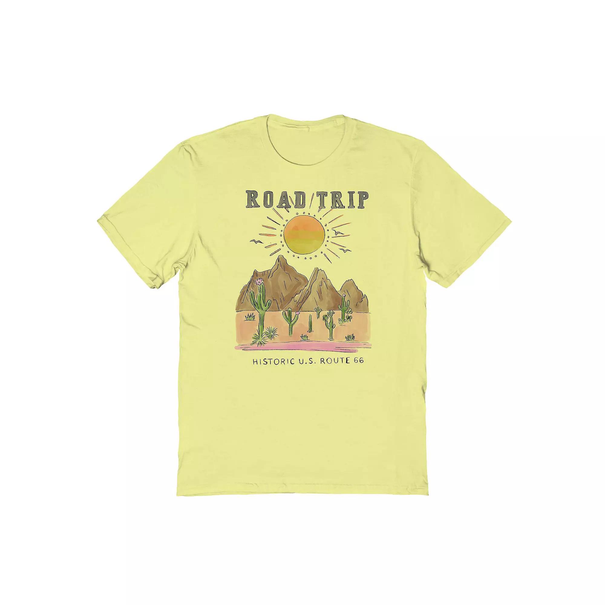 Men's COLAB89 by Threadless Route 66 Graphic Tee, Size: XL, Cornsilk Product Image