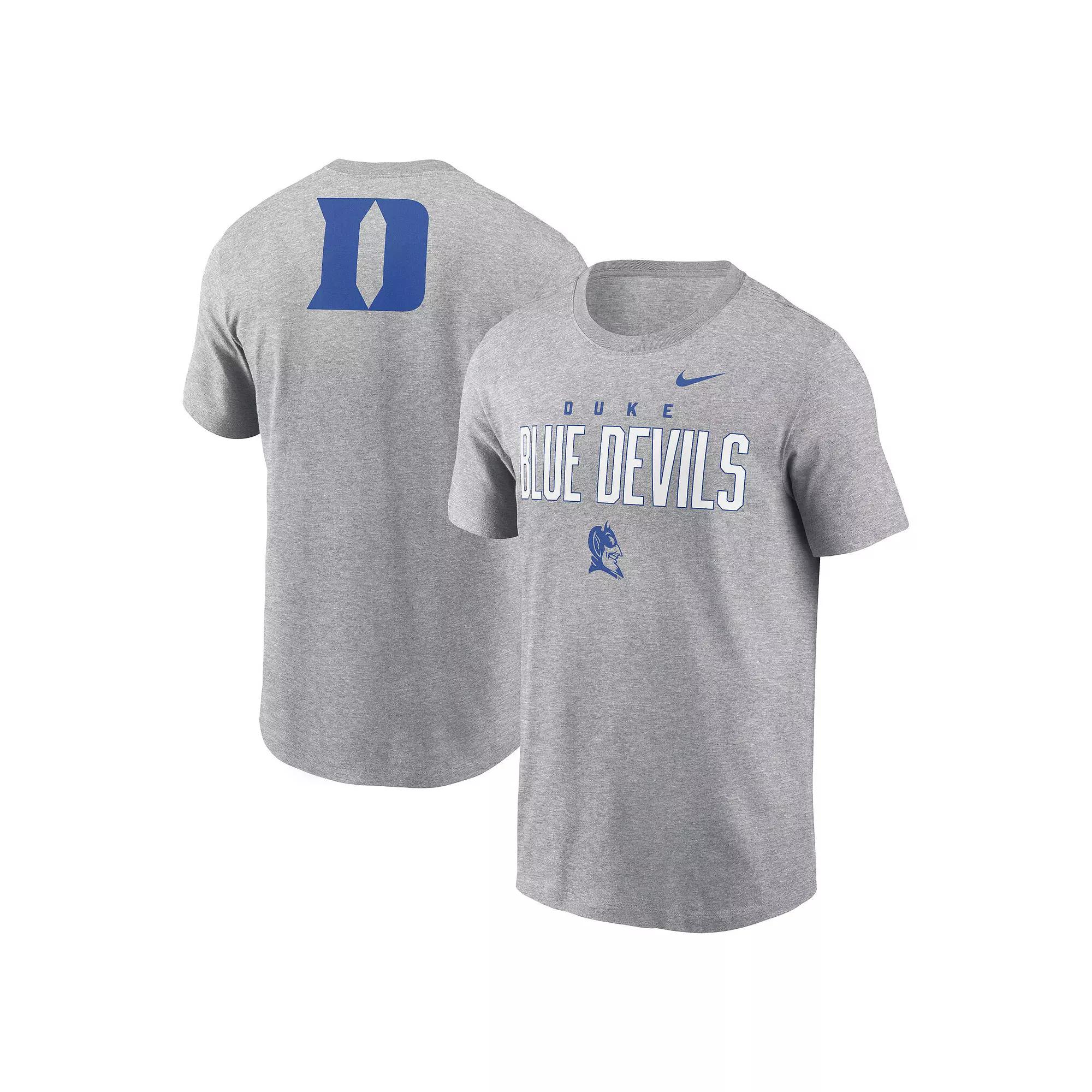 Men's Nike Heather Gray Duke Blue Devils Campus 2-Hit Primary Mascot T-Shirt,  Product Image