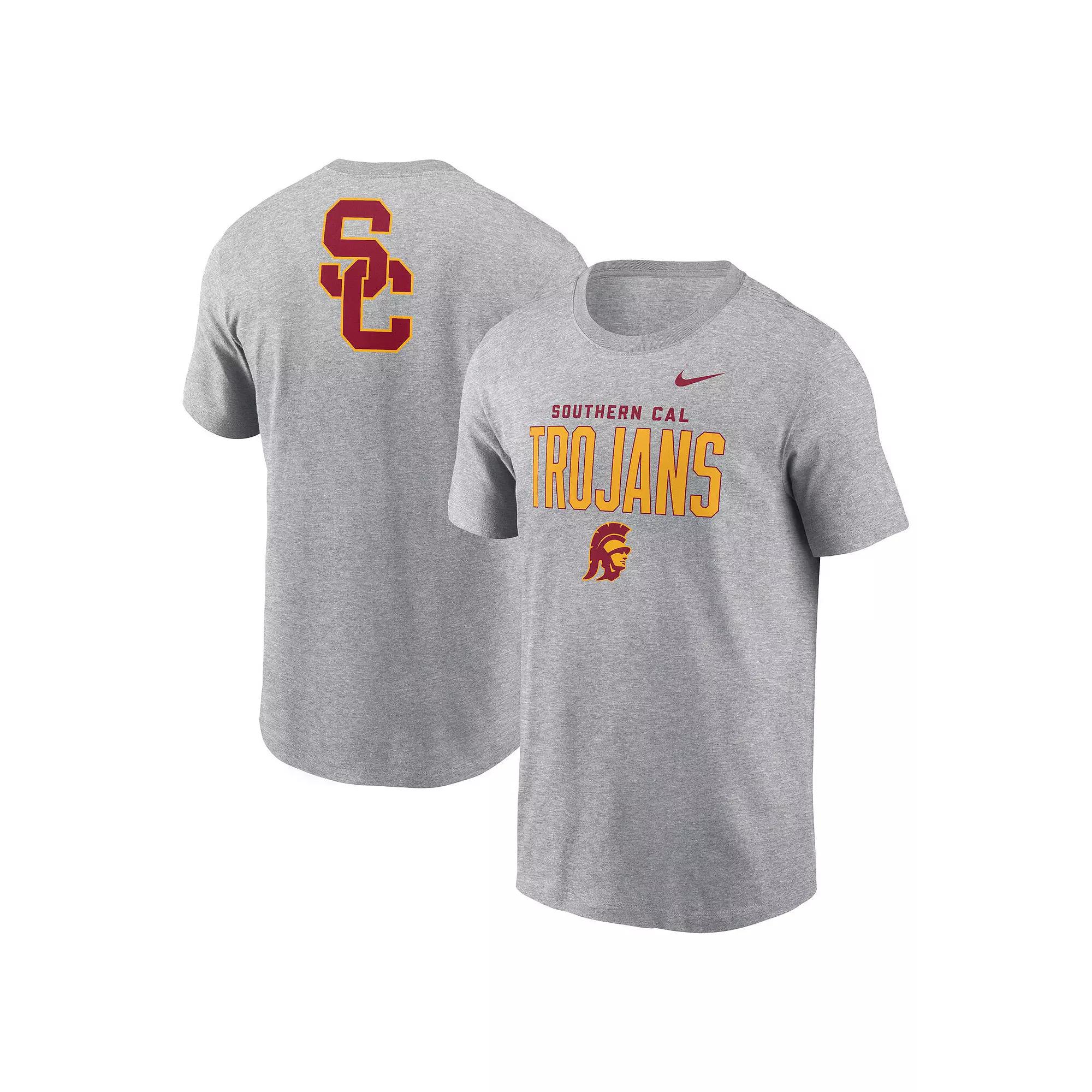 Men's Nike Heather Gray USC Trojans Campus 2-Hit Primary Mascot T-Shirt,  Product Image