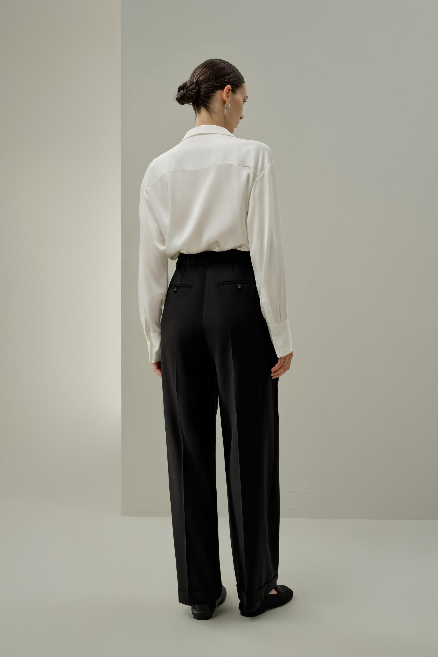 Wool-Silk Straight Leg Pants Product Image