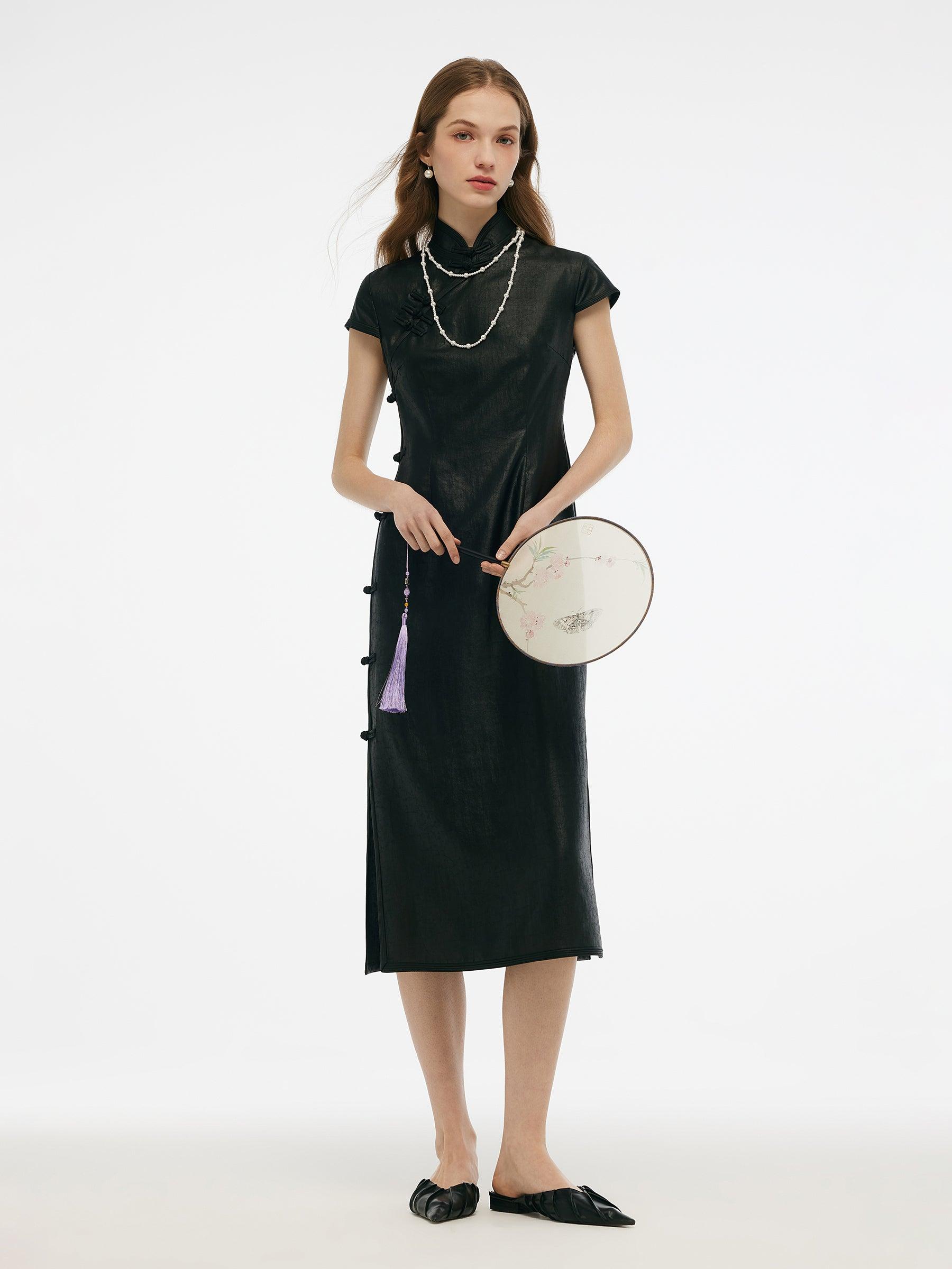 16MM Xiang Yun Silk Women Qipao Midi Dress Product Image